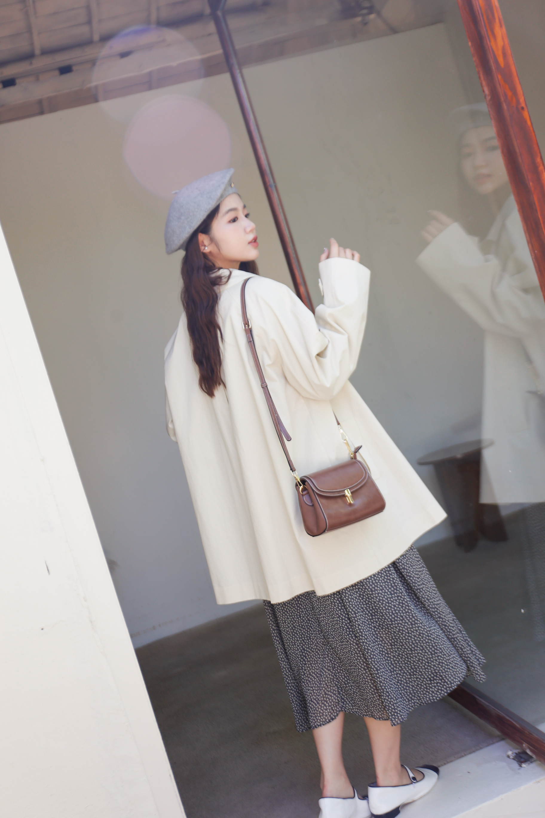 BS奶油傘狀風衣外套(兩色)