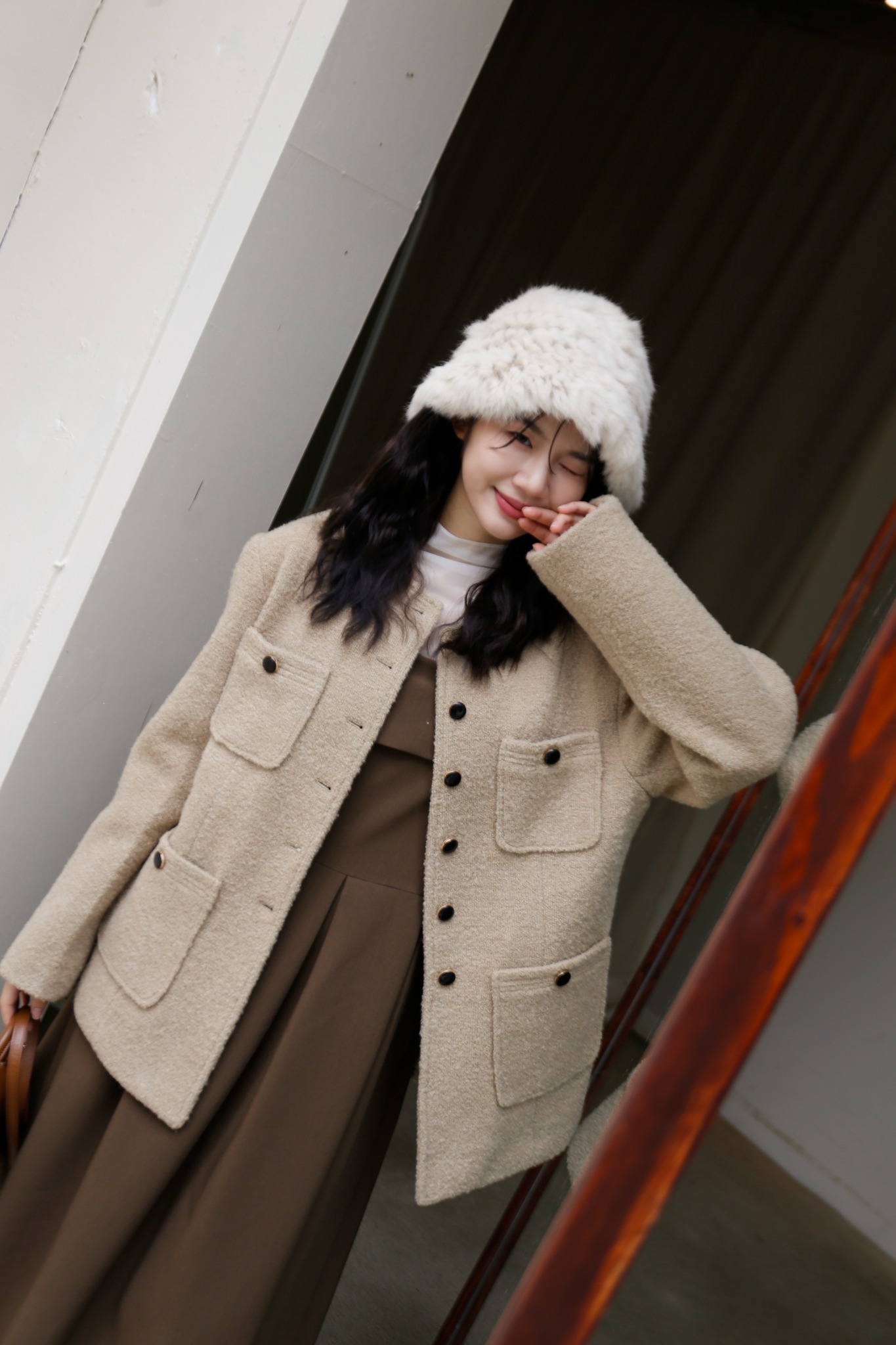 BS小釦絨感西裝外套(兩色)