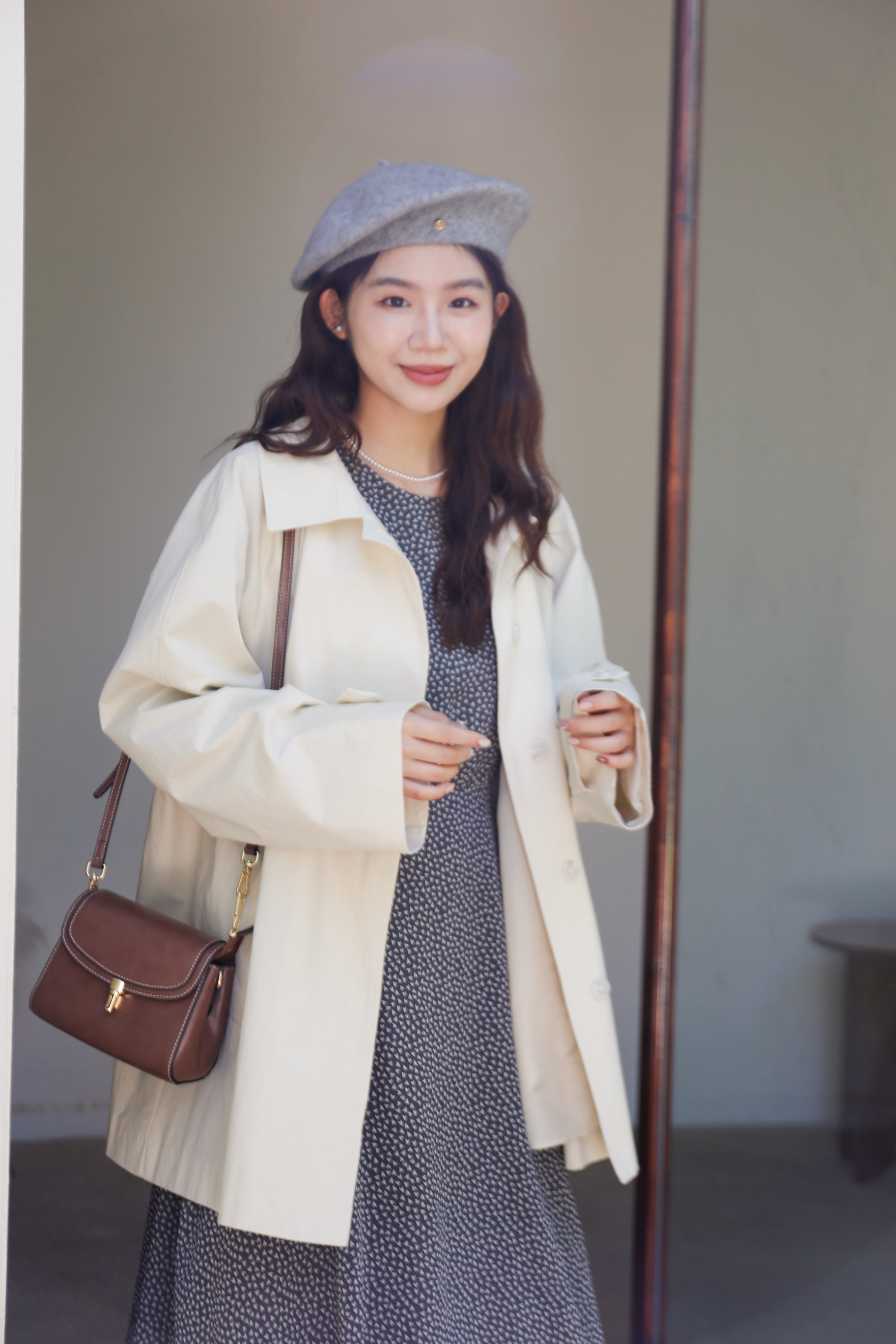 BS奶油傘狀風衣外套(兩色)