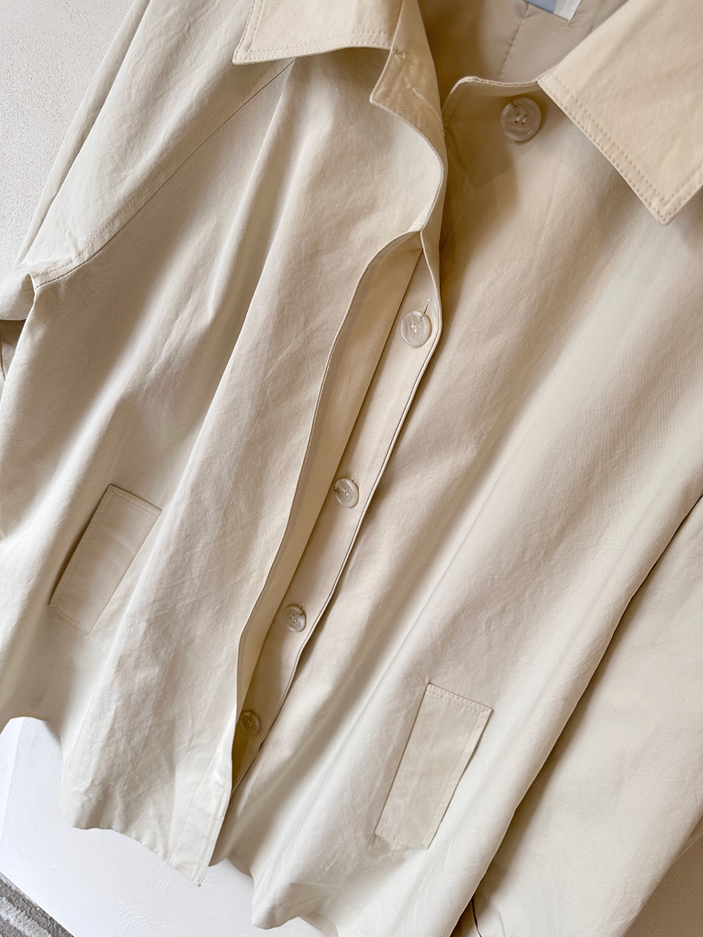 BS奶油傘狀風衣外套(兩色)