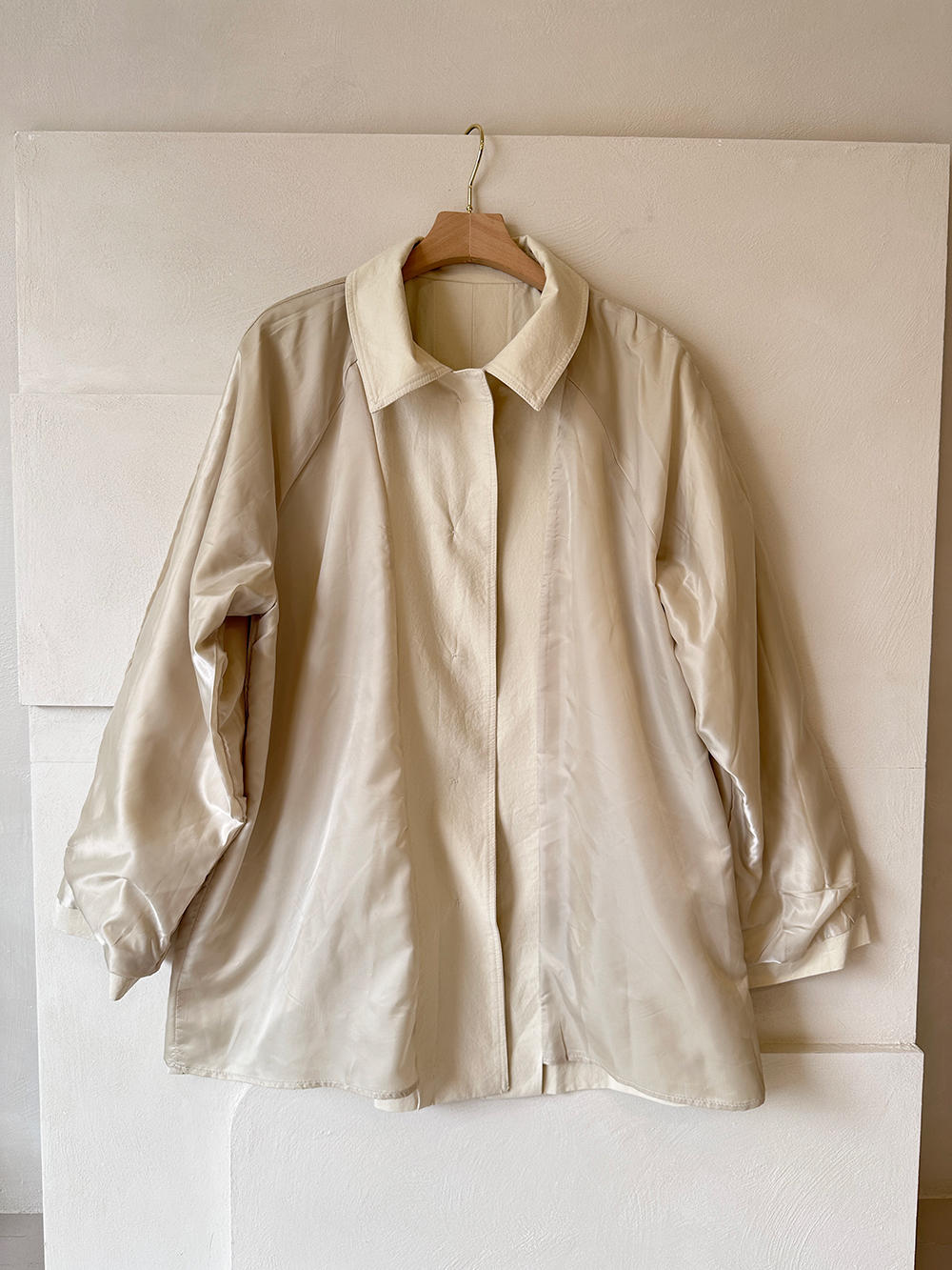 BS奶油傘狀風衣外套(兩色)