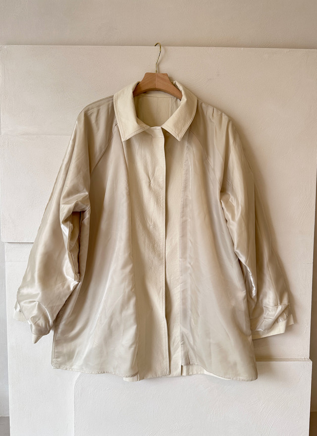 BS奶油傘狀風衣外套(兩色)