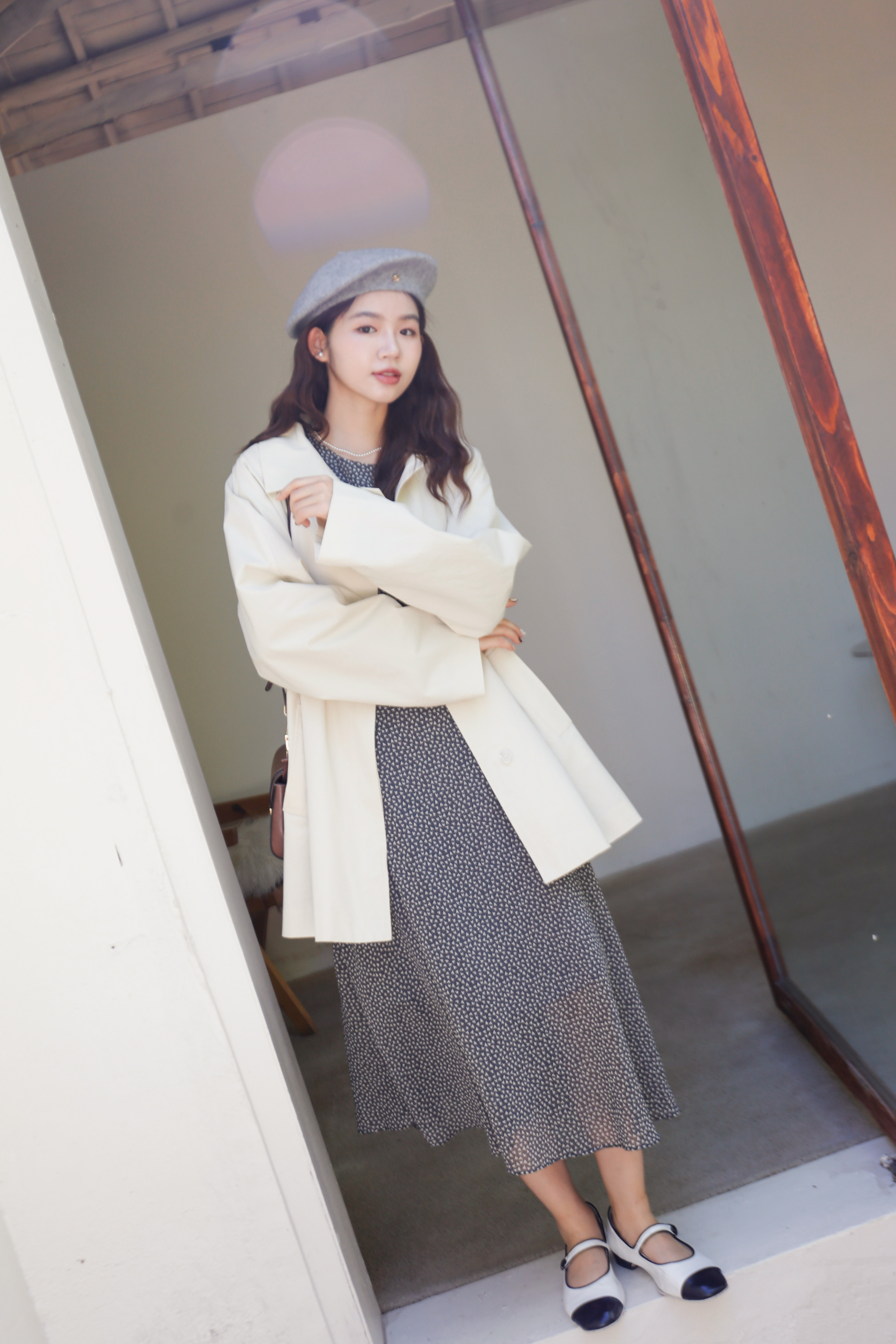 BS奶油傘狀風衣外套(兩色)