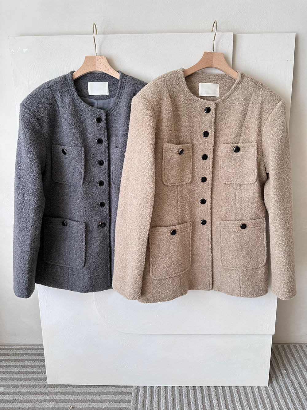 BS小釦絨感西裝外套(兩色)