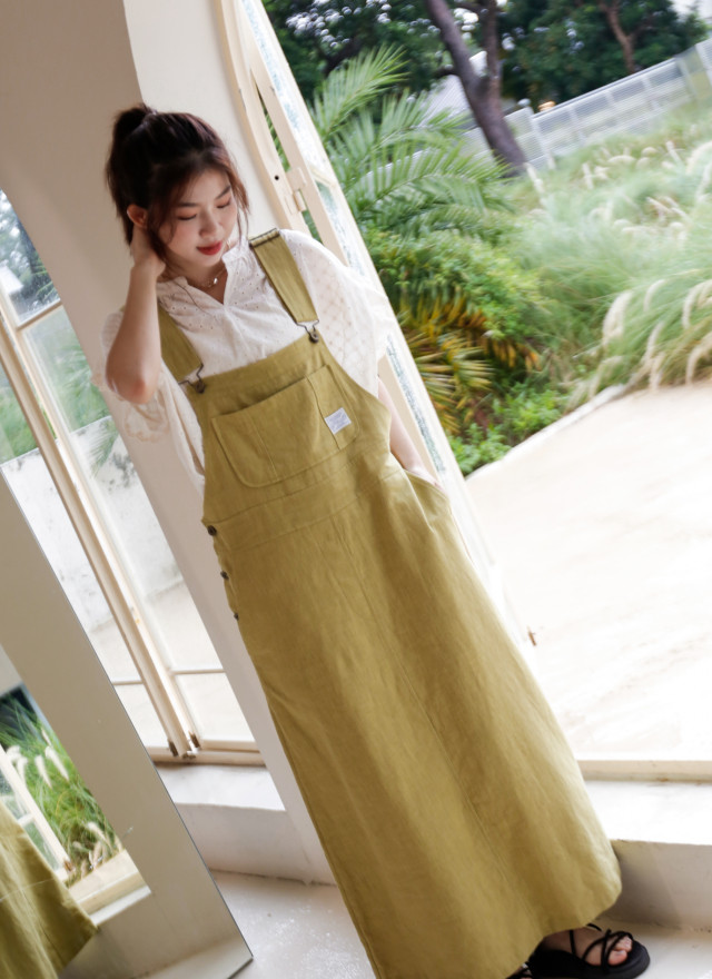 BS布標吊帶洋裝(兩色)