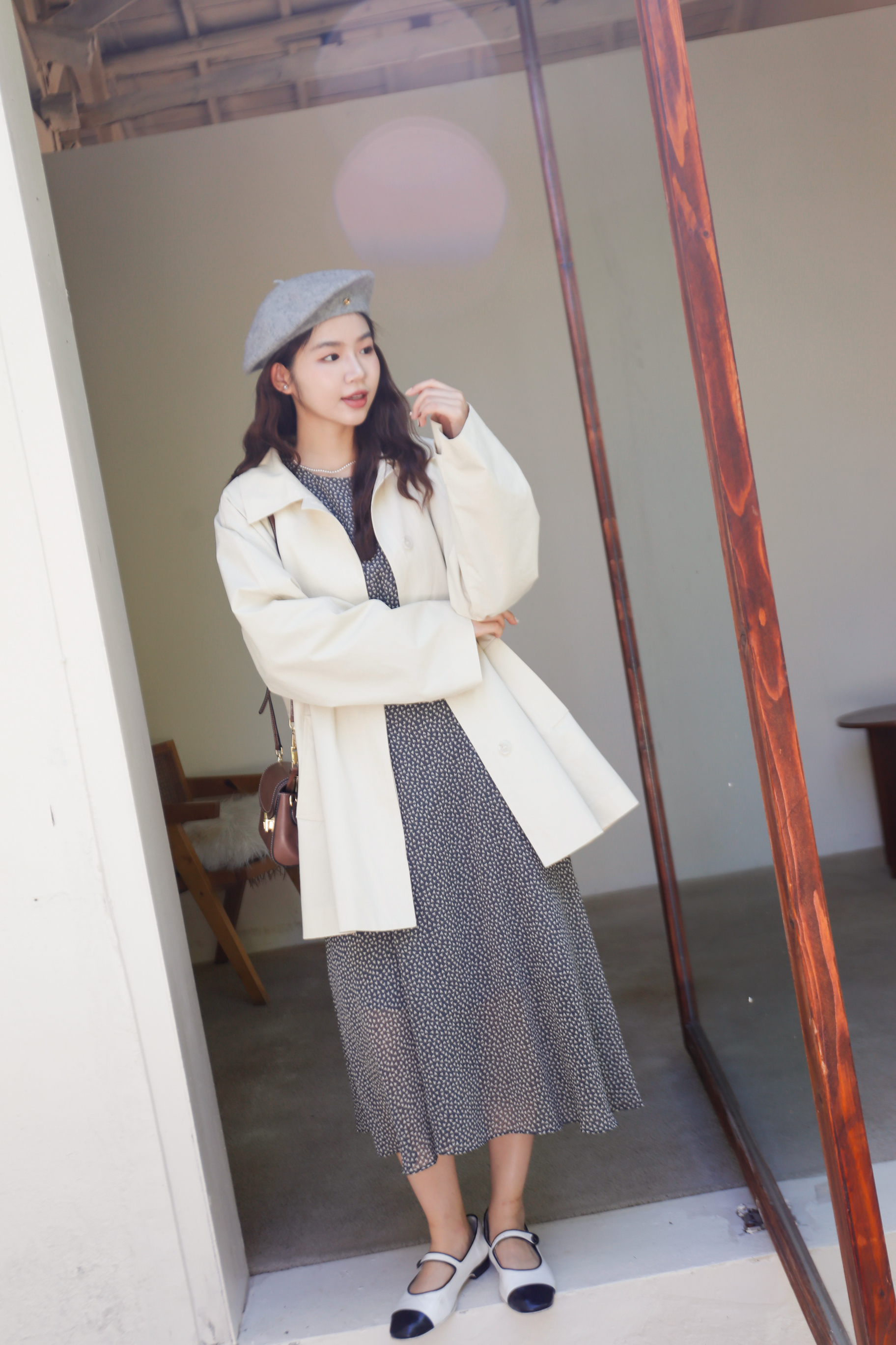 BS奶油傘狀風衣外套(兩色)