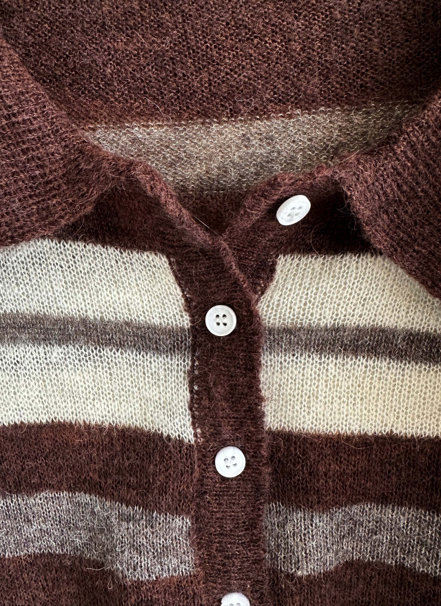 BS翻領條紋針織衫(兩色)