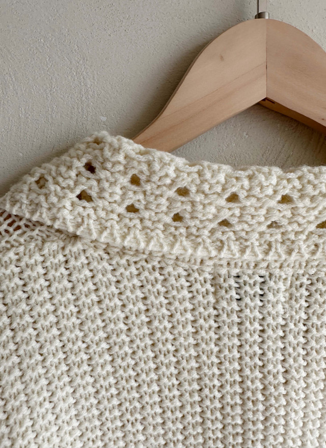 BS鏤空針織翻領外套