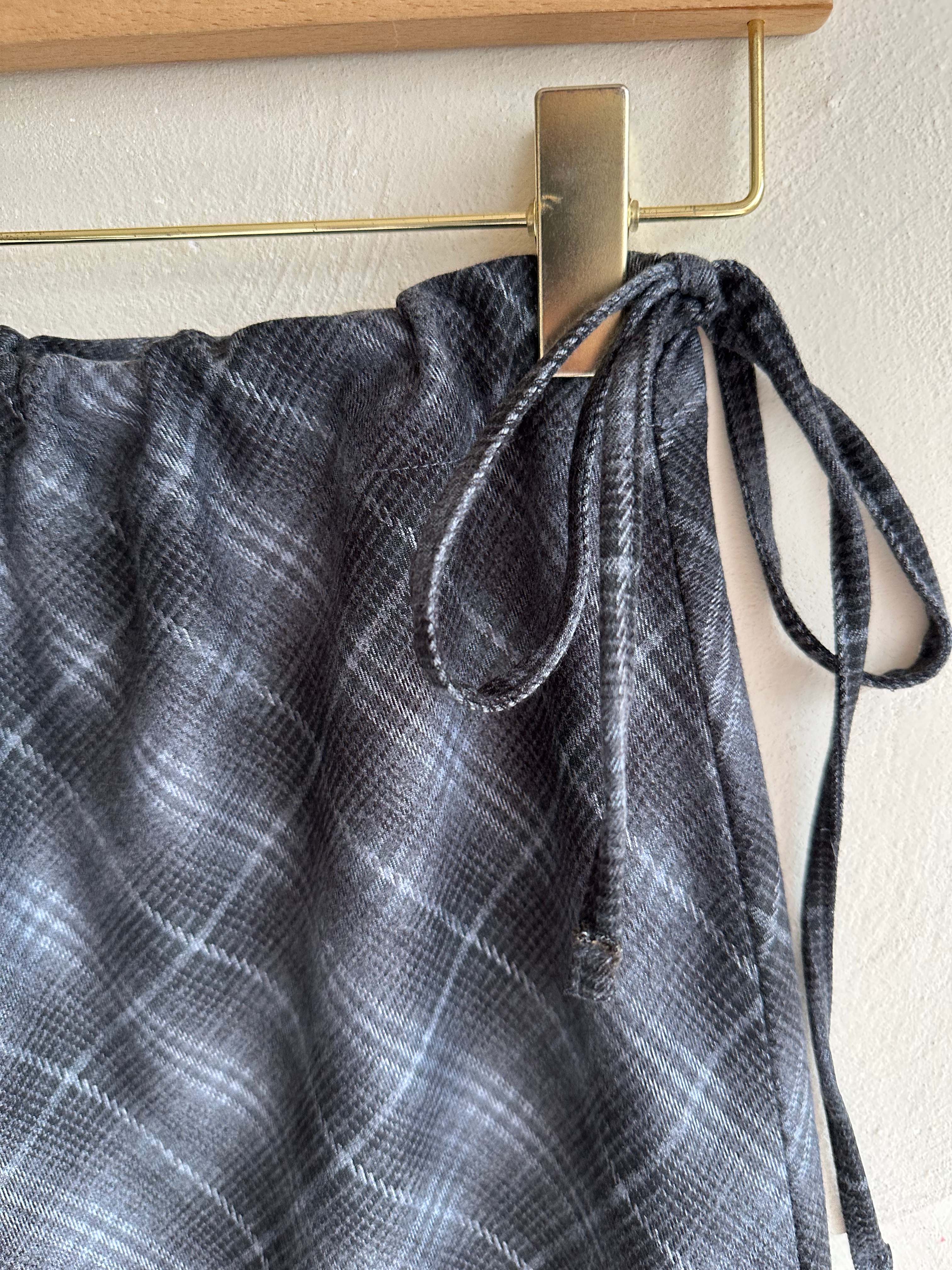 BS格紋綁帶長裙