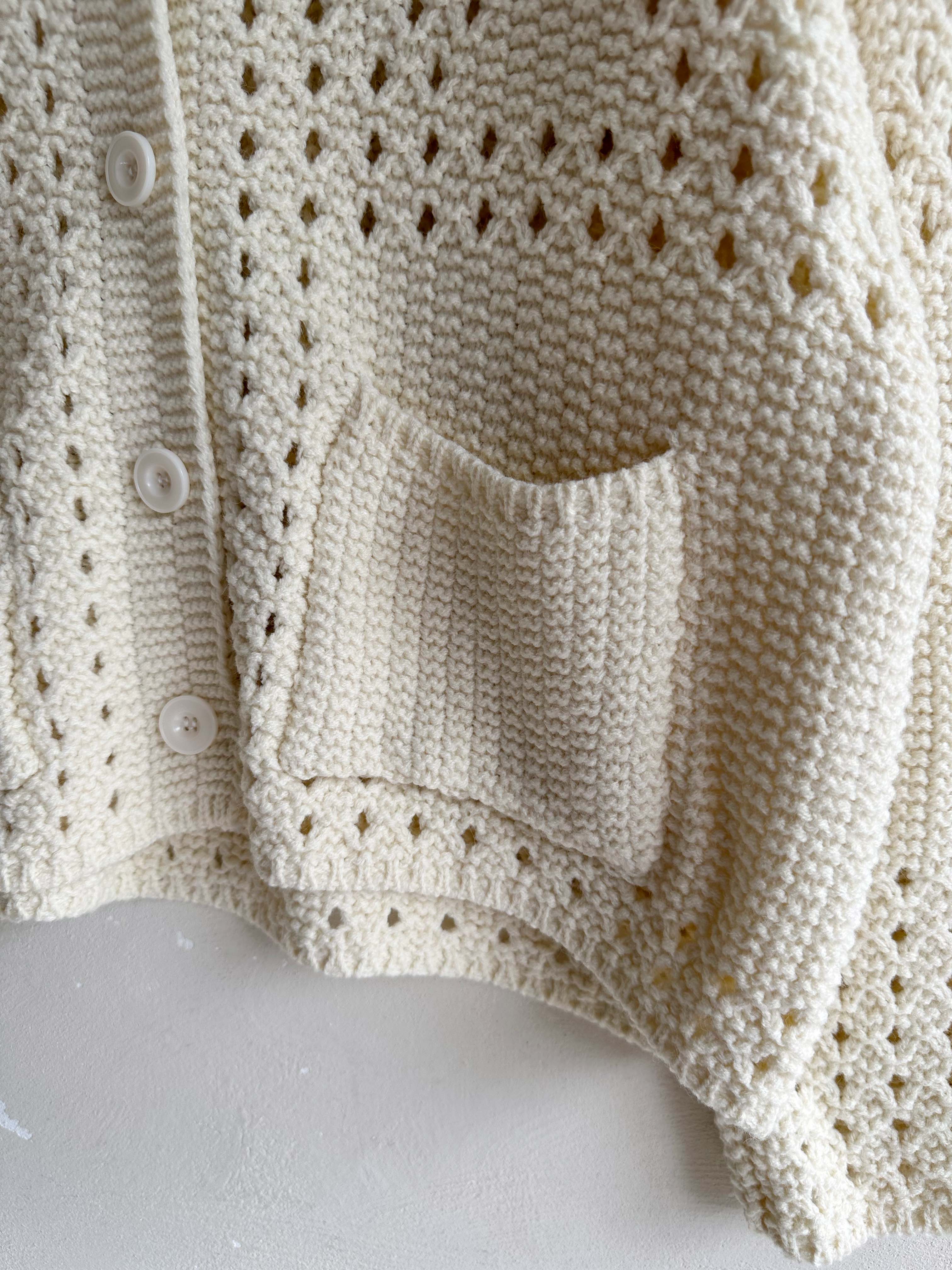 BS鏤空針織翻領外套