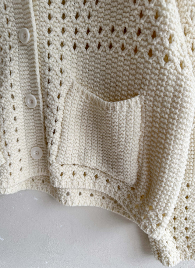 BS鏤空針織翻領外套