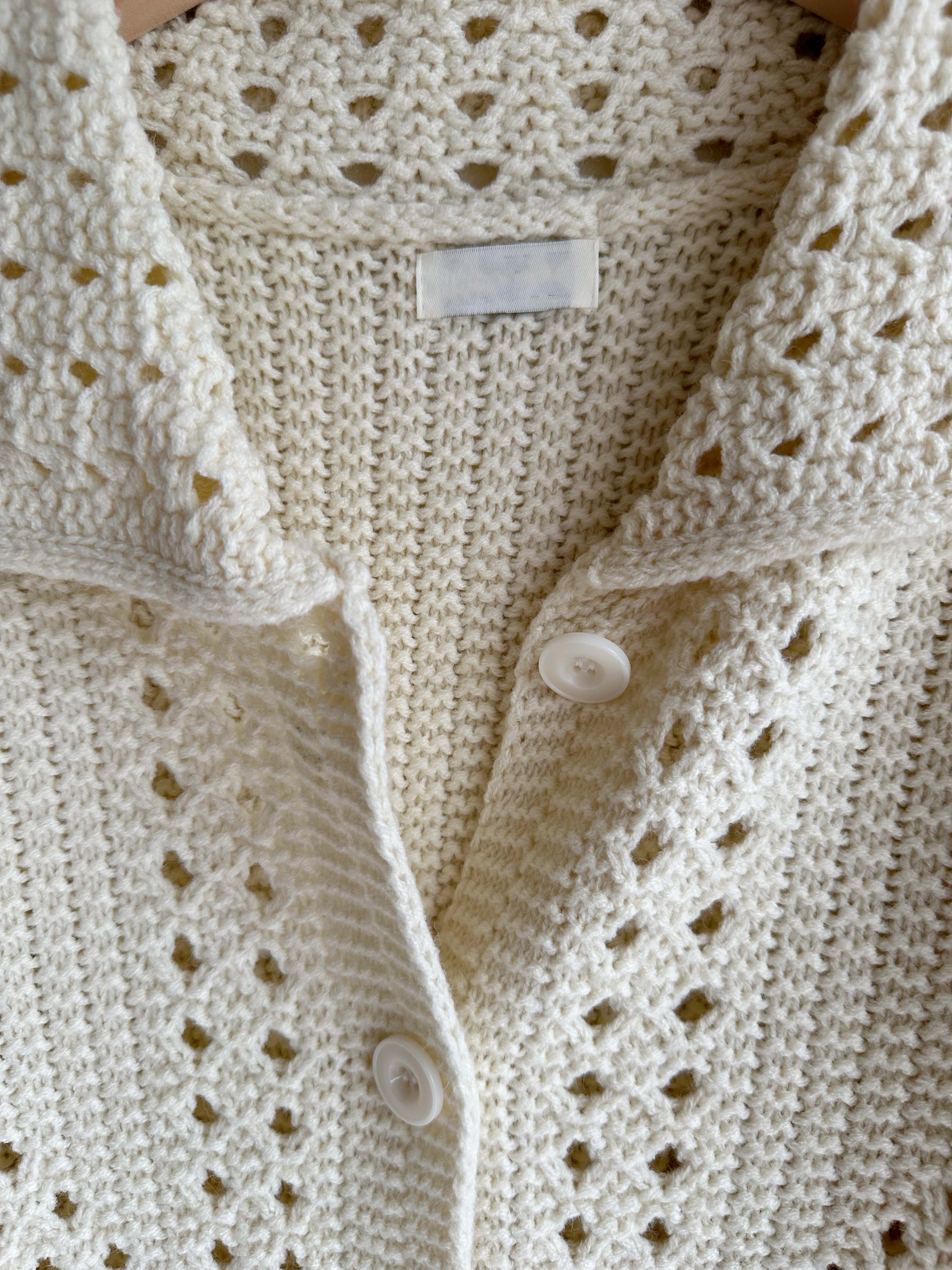 BS鏤空針織翻領外套