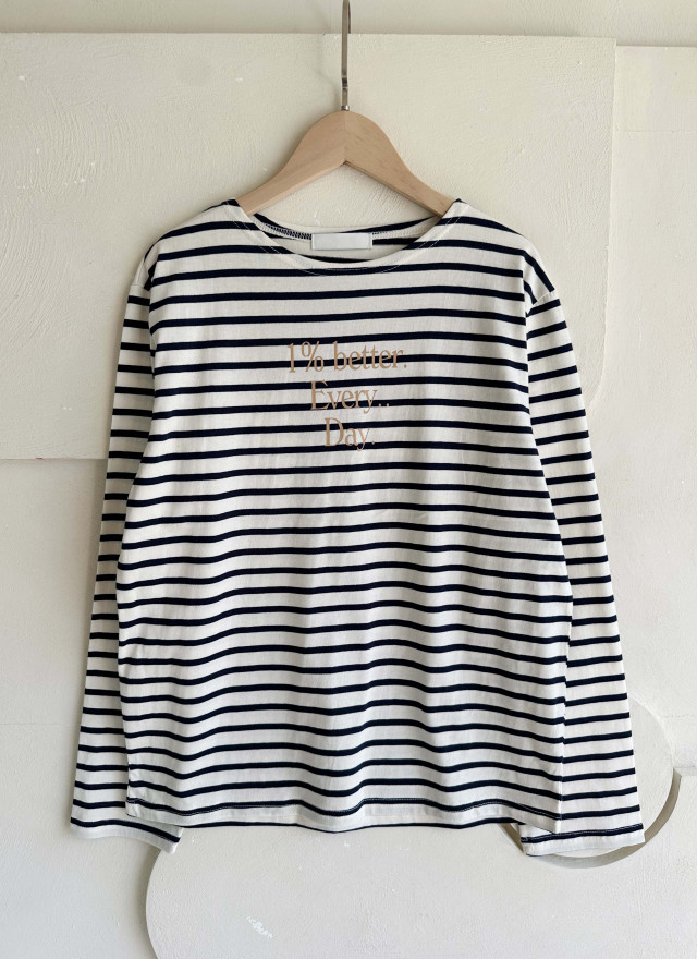 BS橫紋文字薄棉T