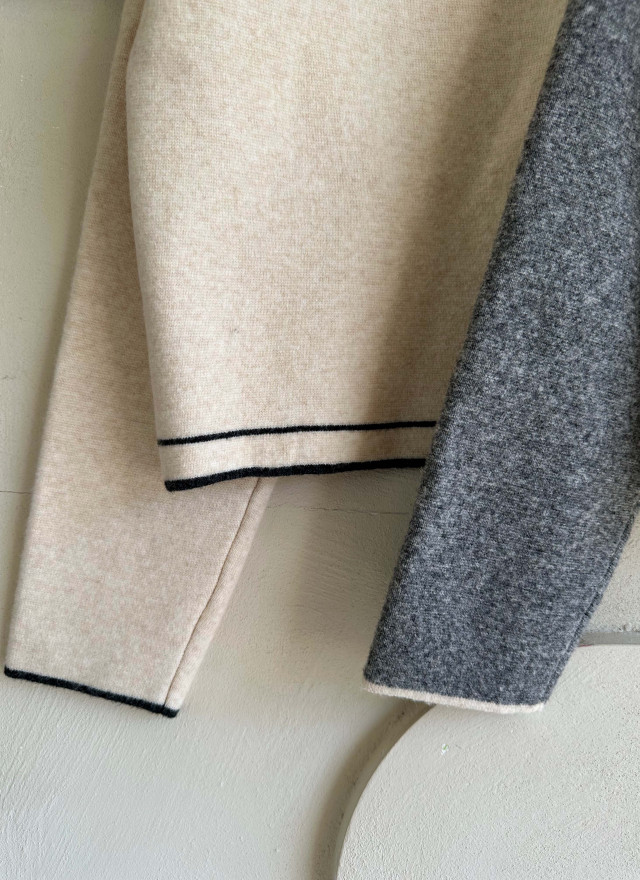 BS撞色小領針織外套(兩色)