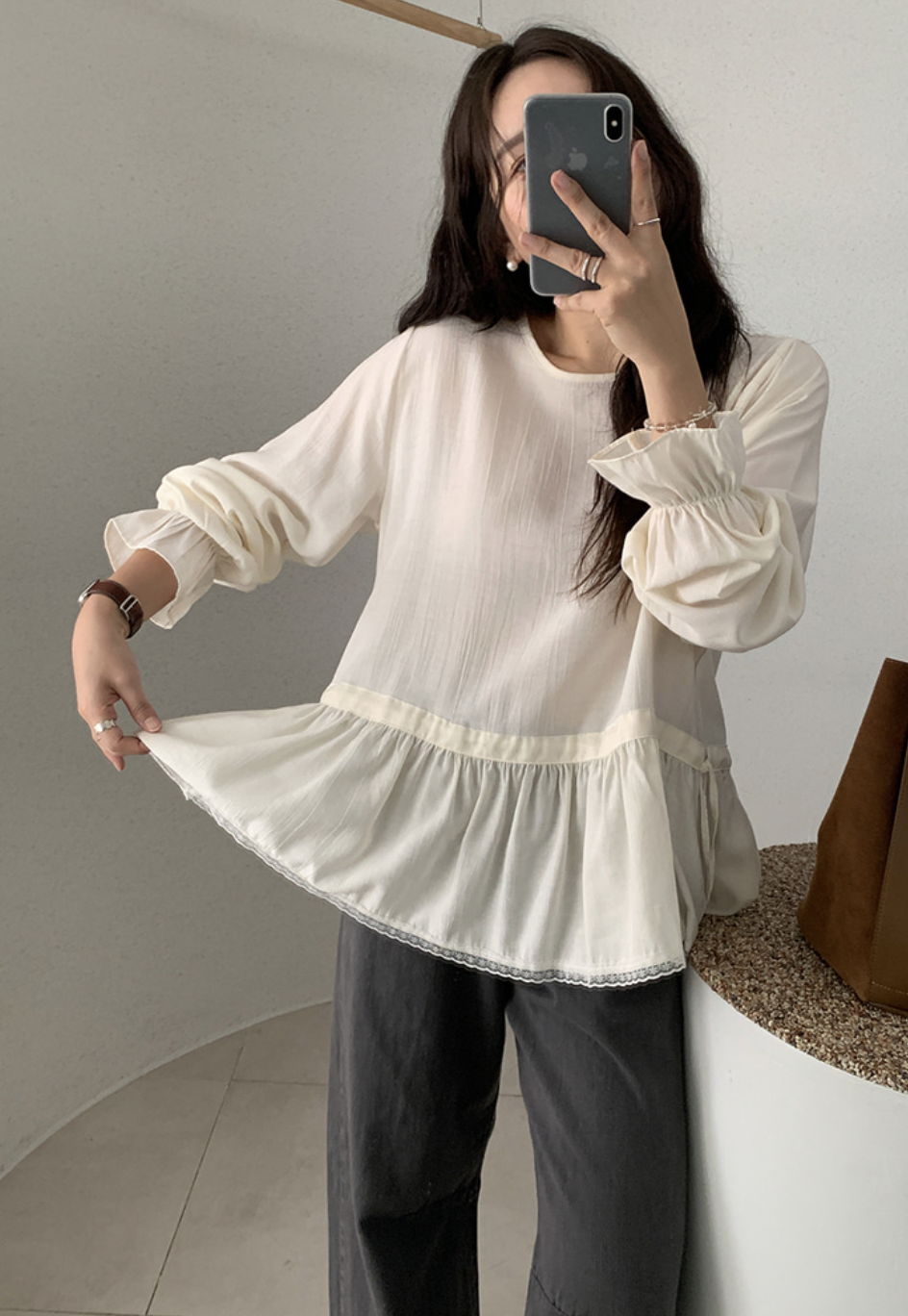 BS雲紗荷葉襯衫