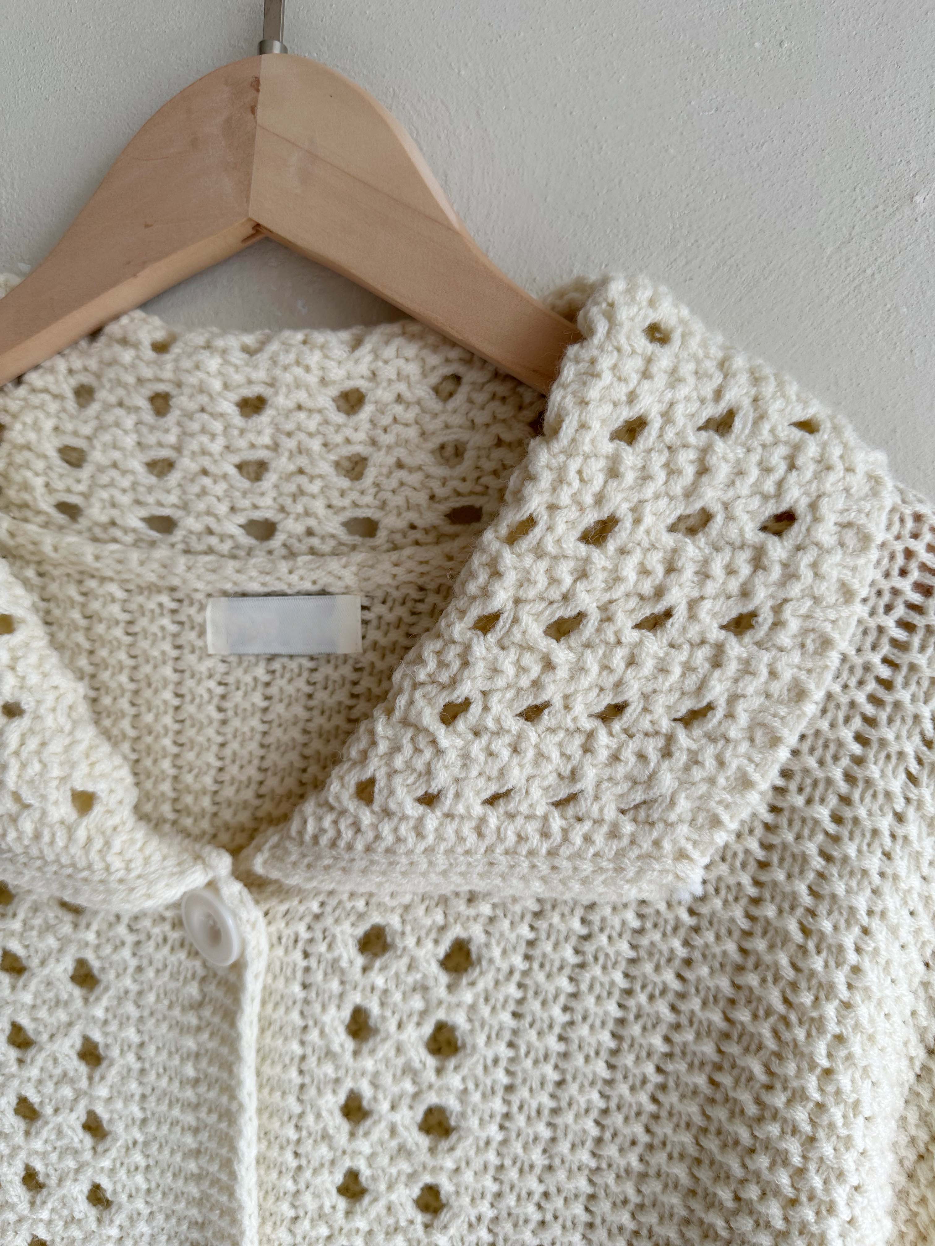 BS鏤空針織翻領外套