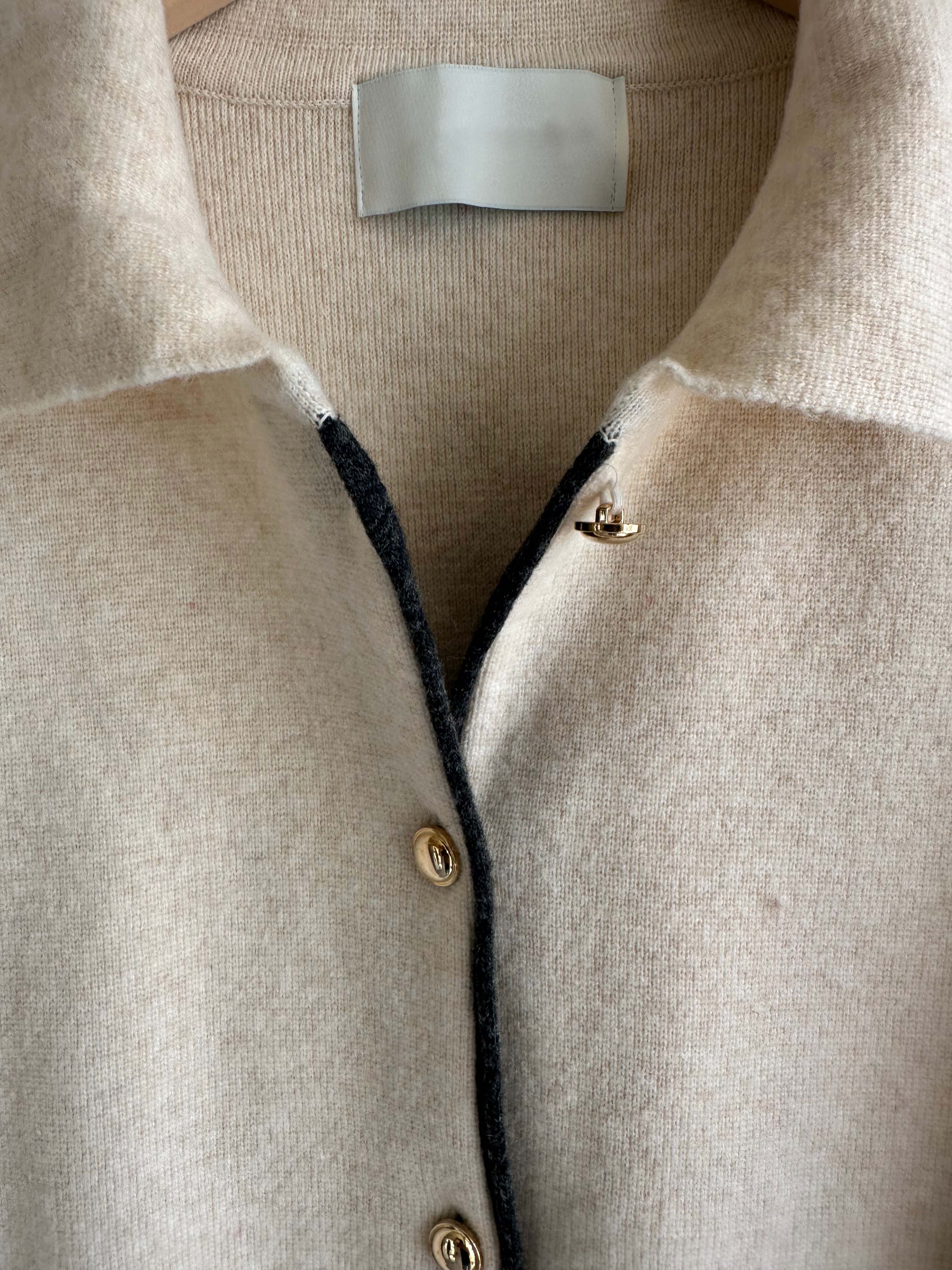 BS撞色小領針織外套(兩色)