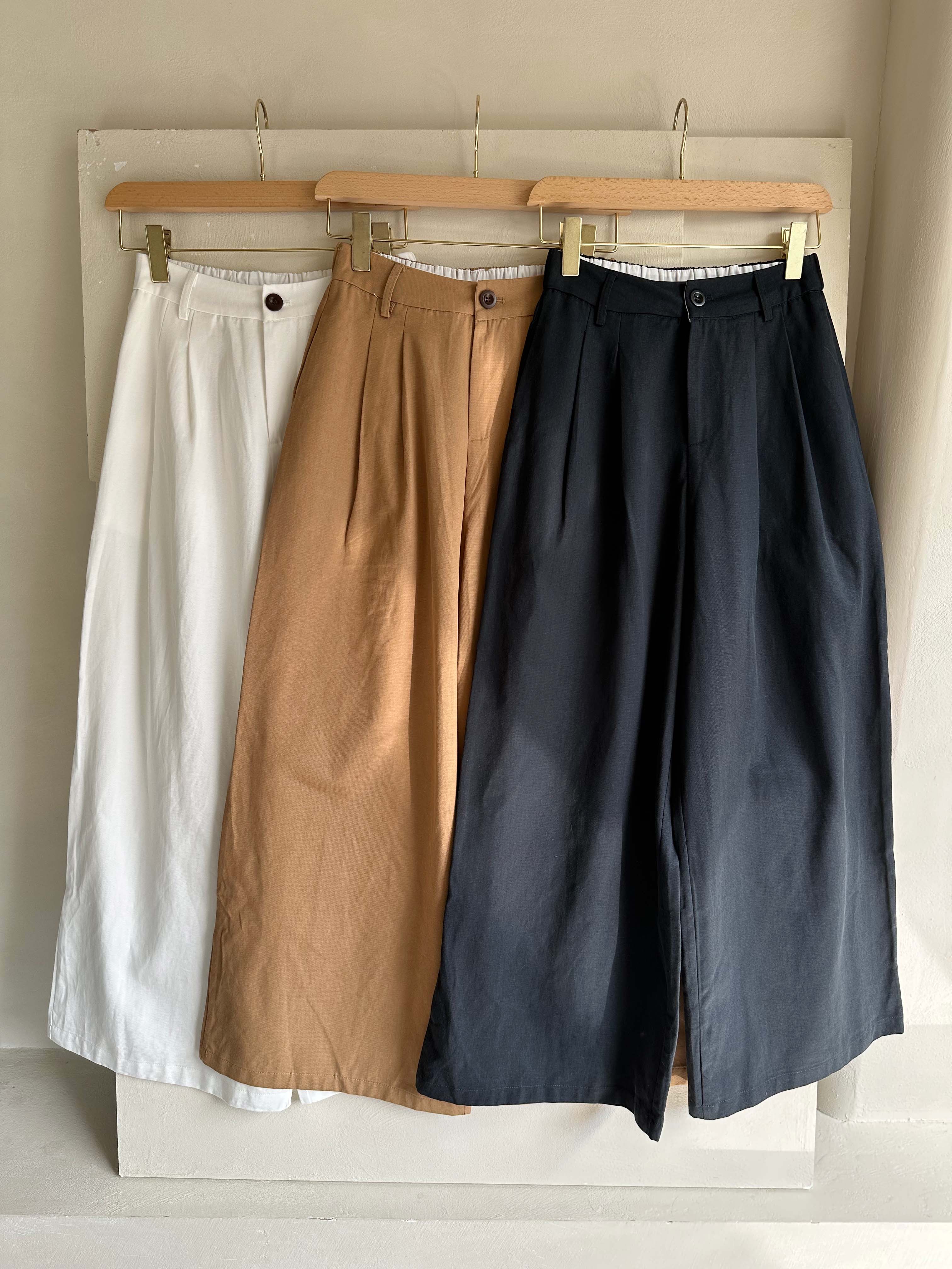 BS高腰挺版寬褲(三色)