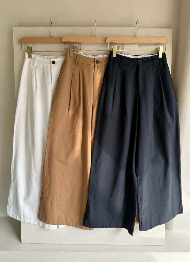 BS高腰挺版寬褲(三色)