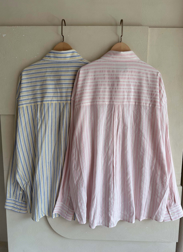 BS簡約多彩條紋襯衫(兩色)