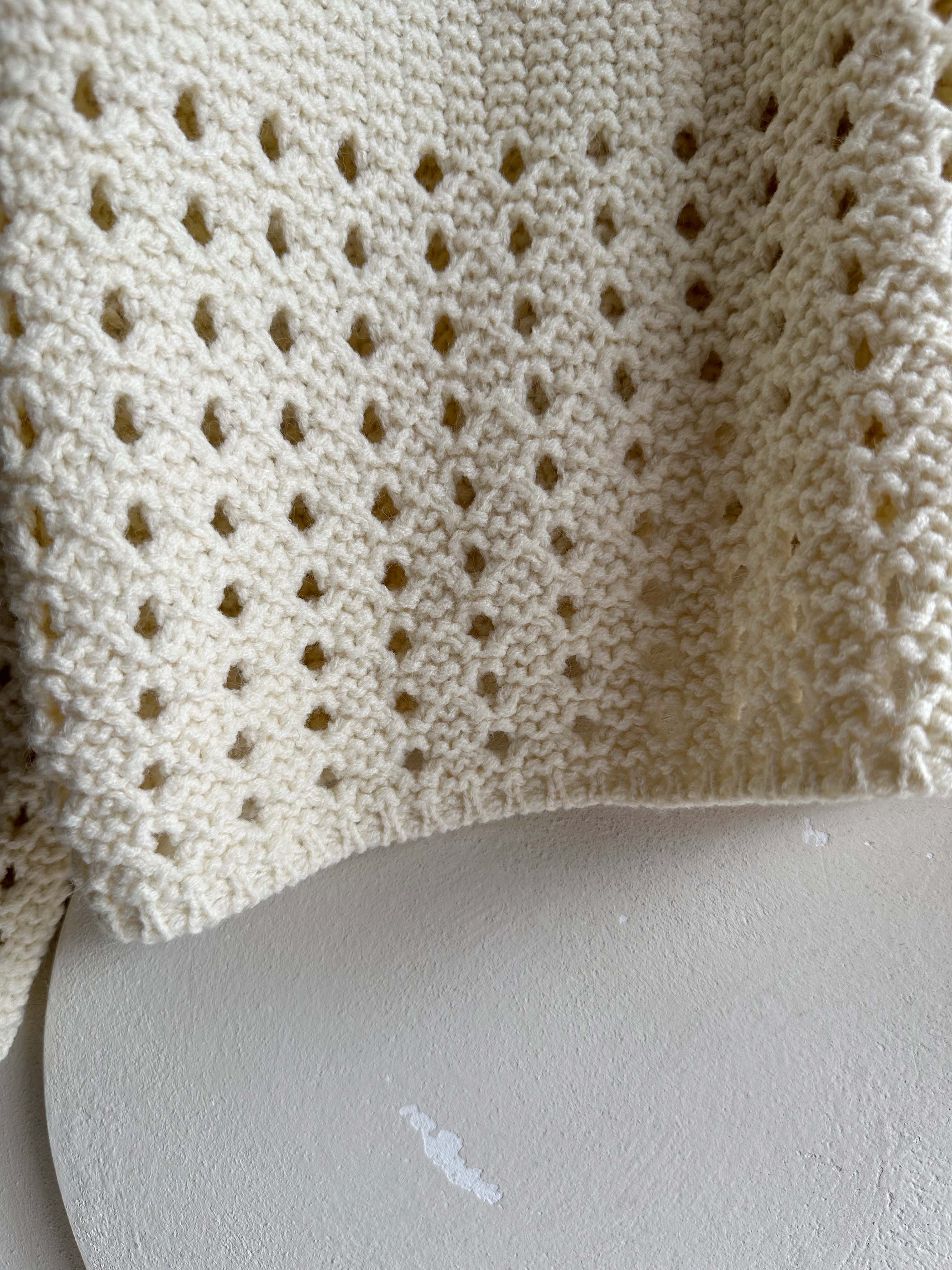 BS鏤空針織翻領外套