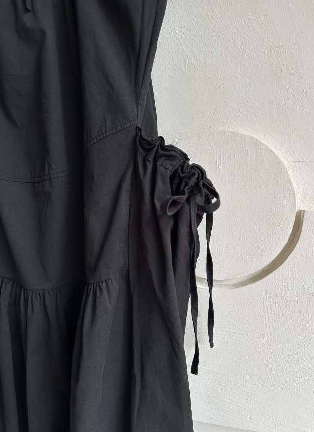 BS綁帶抽皺口袋洋裝