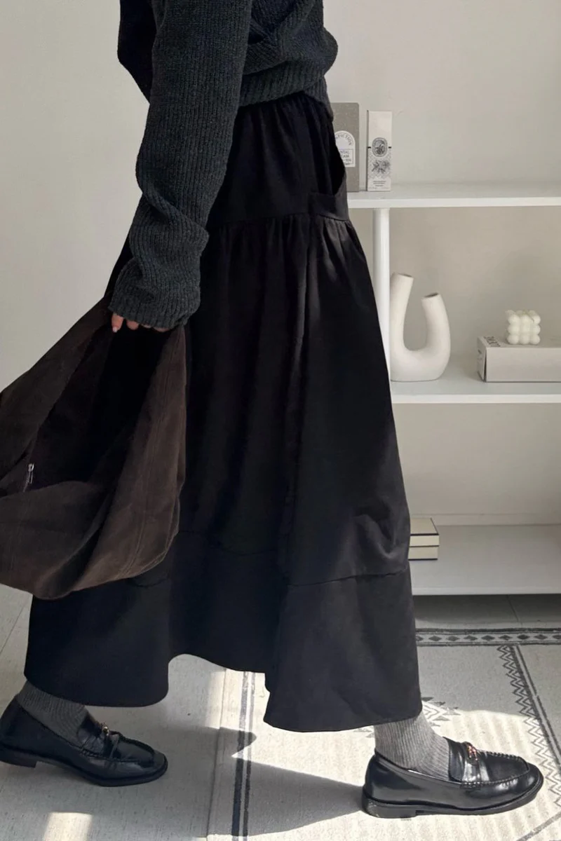 BS絨光層次長裙(兩色)