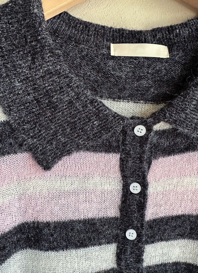 BS翻領條紋針織衫(兩色)