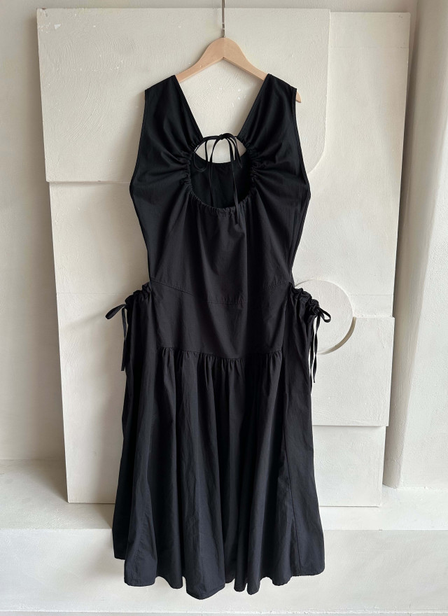 BS綁帶抽皺口袋洋裝