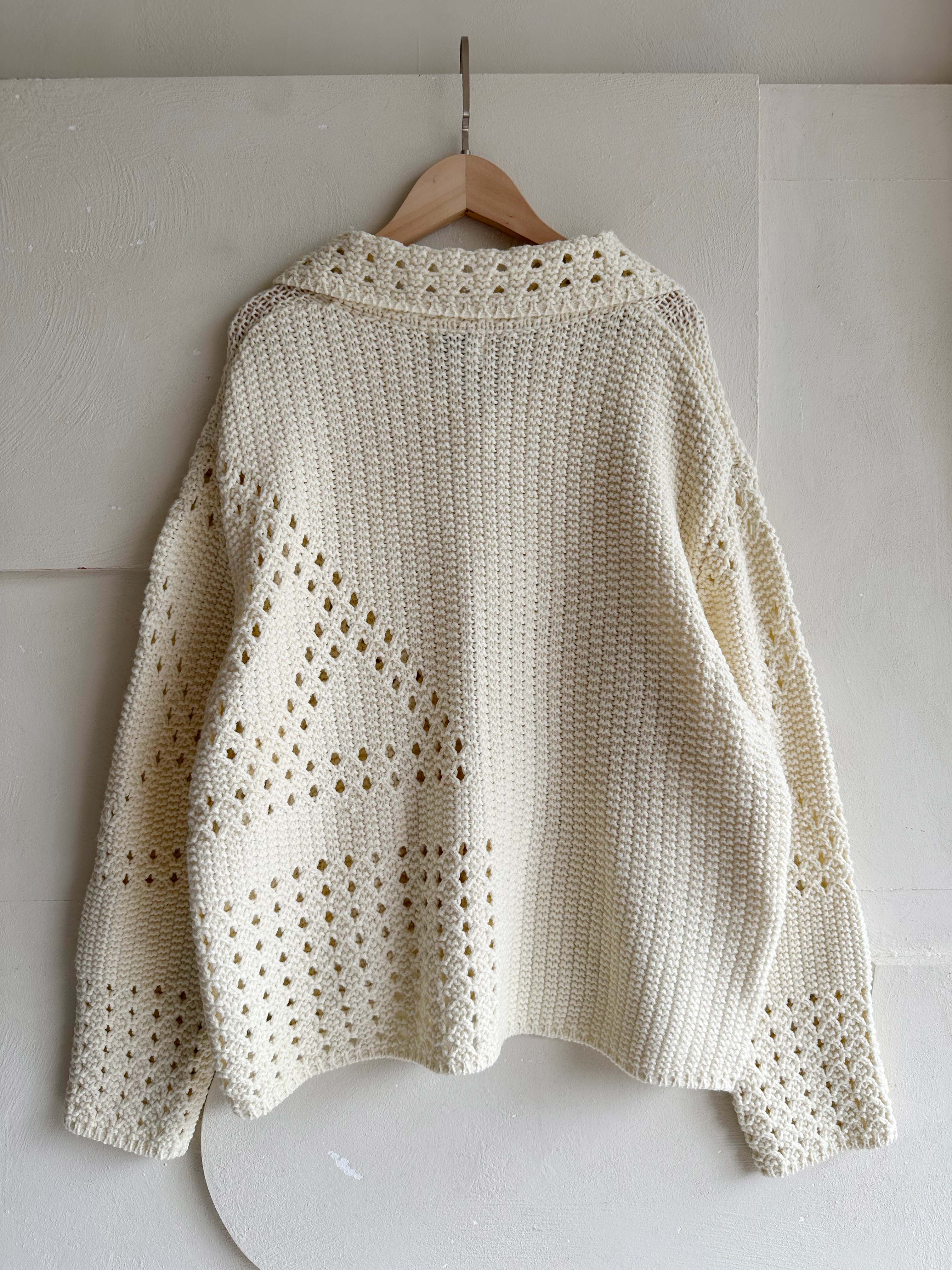 BS鏤空針織翻領外套