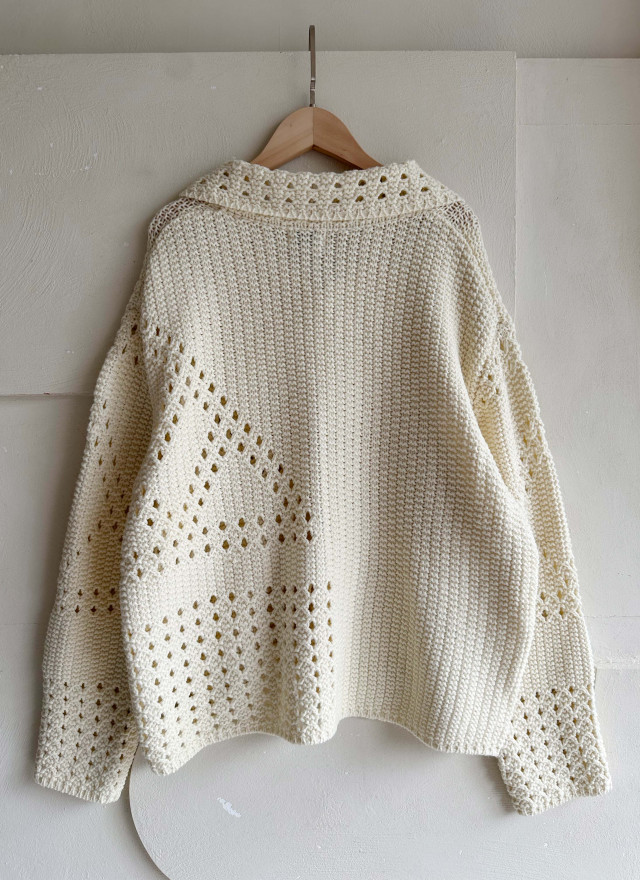 BS鏤空針織翻領外套