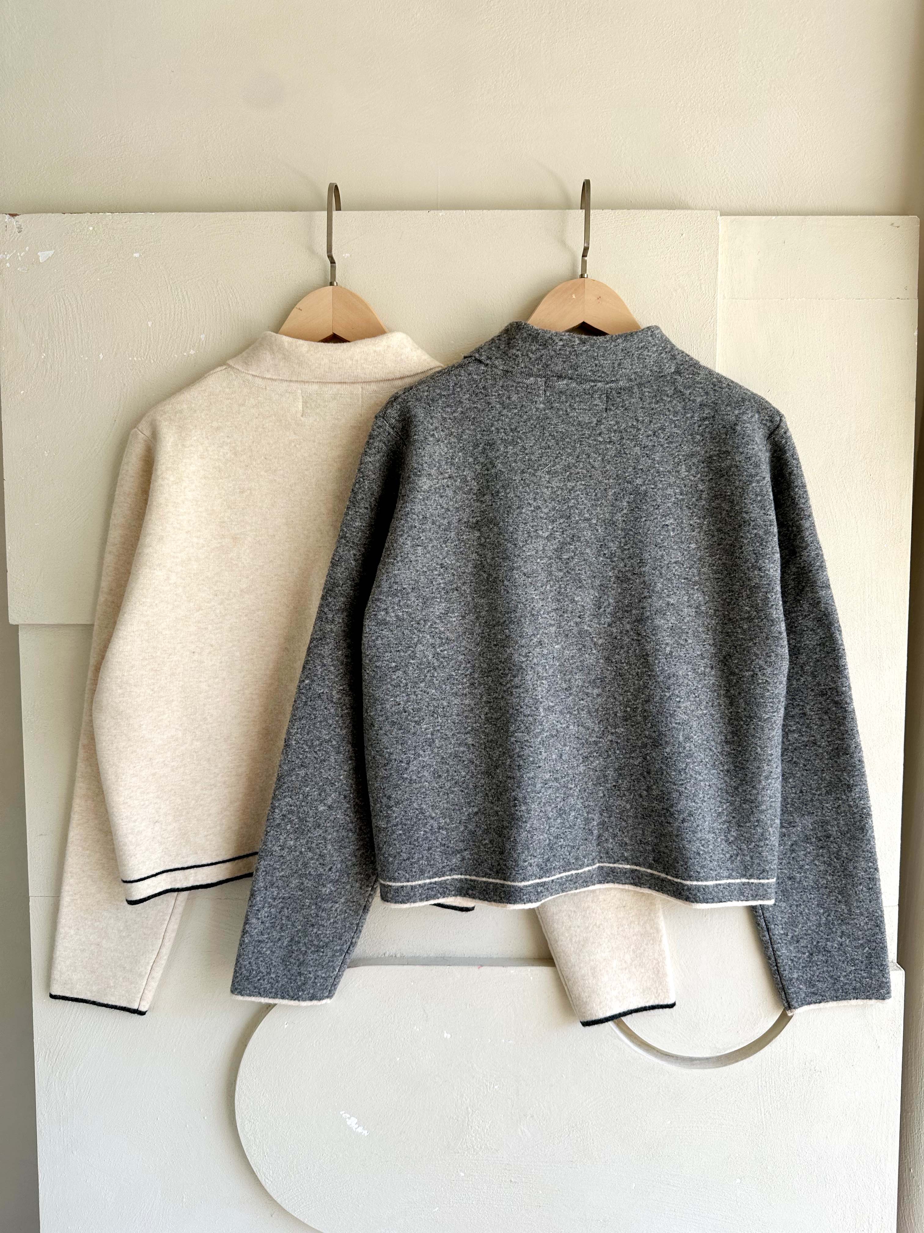 BS撞色小領針織外套(兩色)