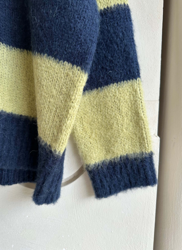 BS暖絨撞色條紋毛衣(兩色)