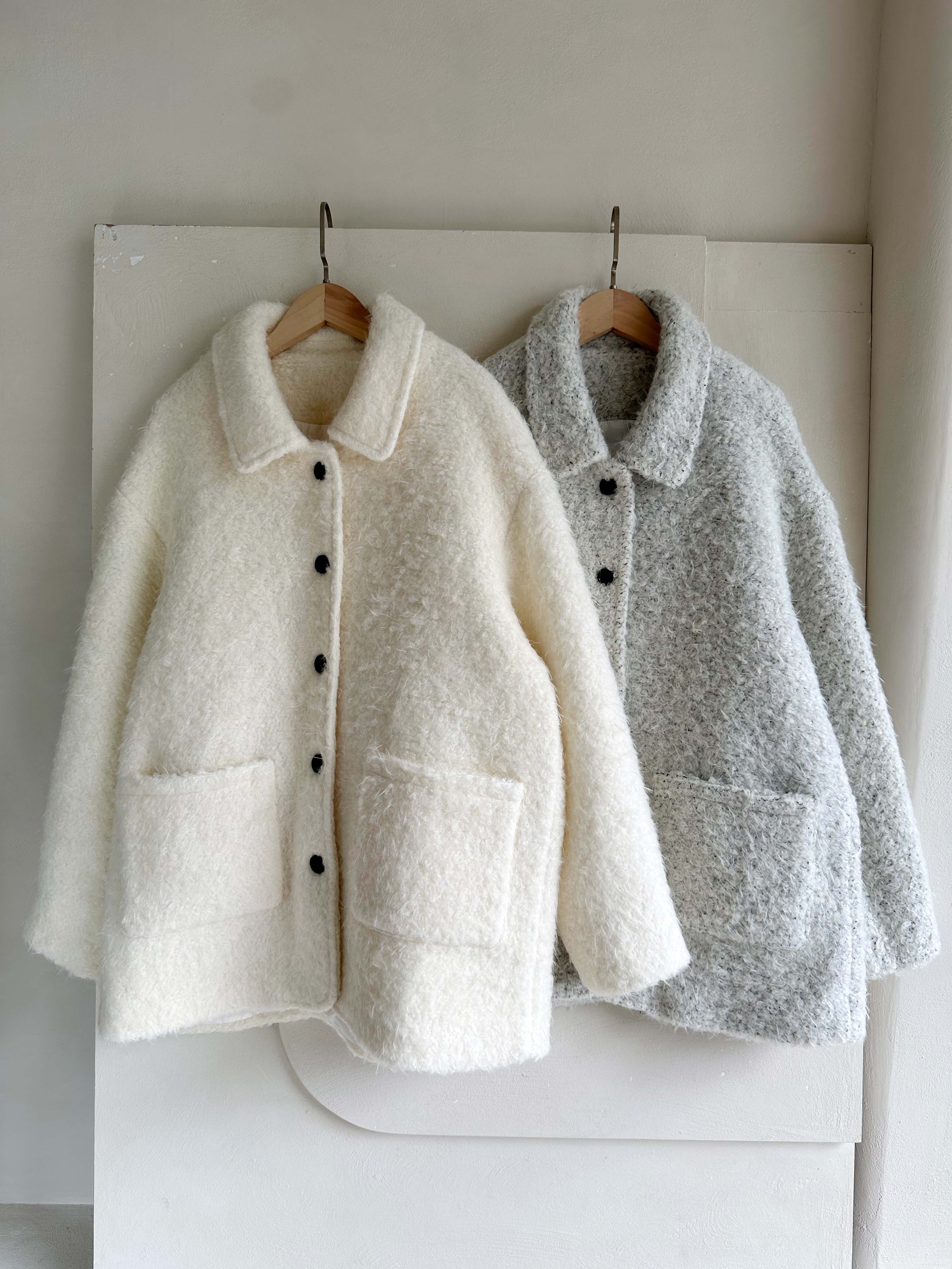 BS柔妍翻領毛呢大衣(兩色)