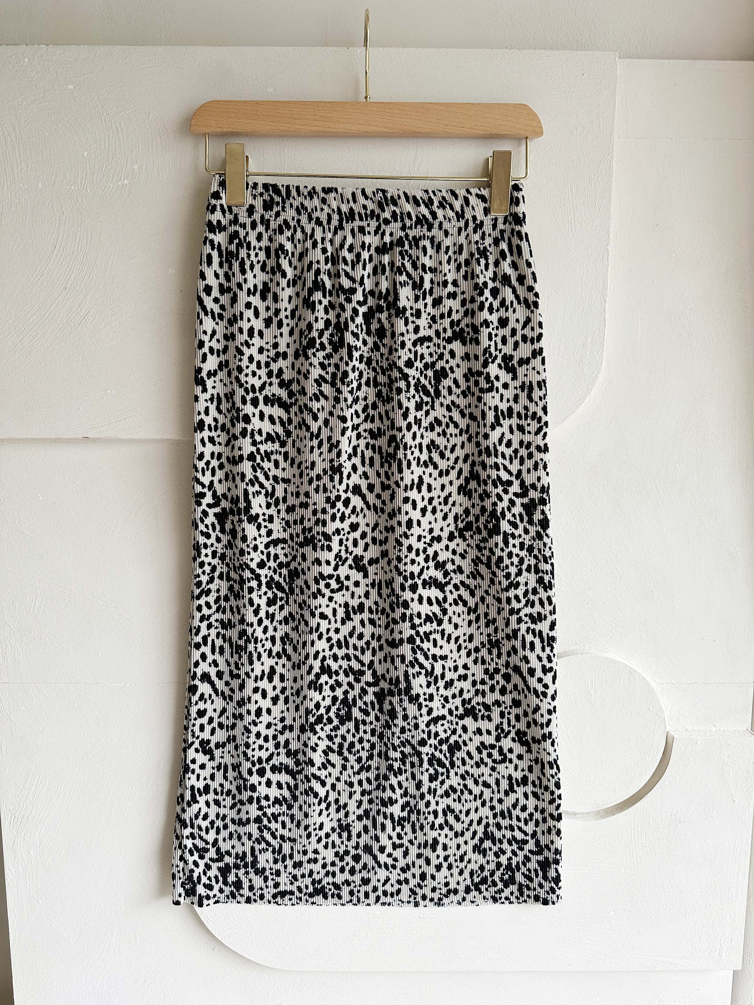 BS細褶豹紋長裙