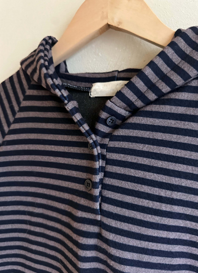 BS棉柔條紋連帽衫