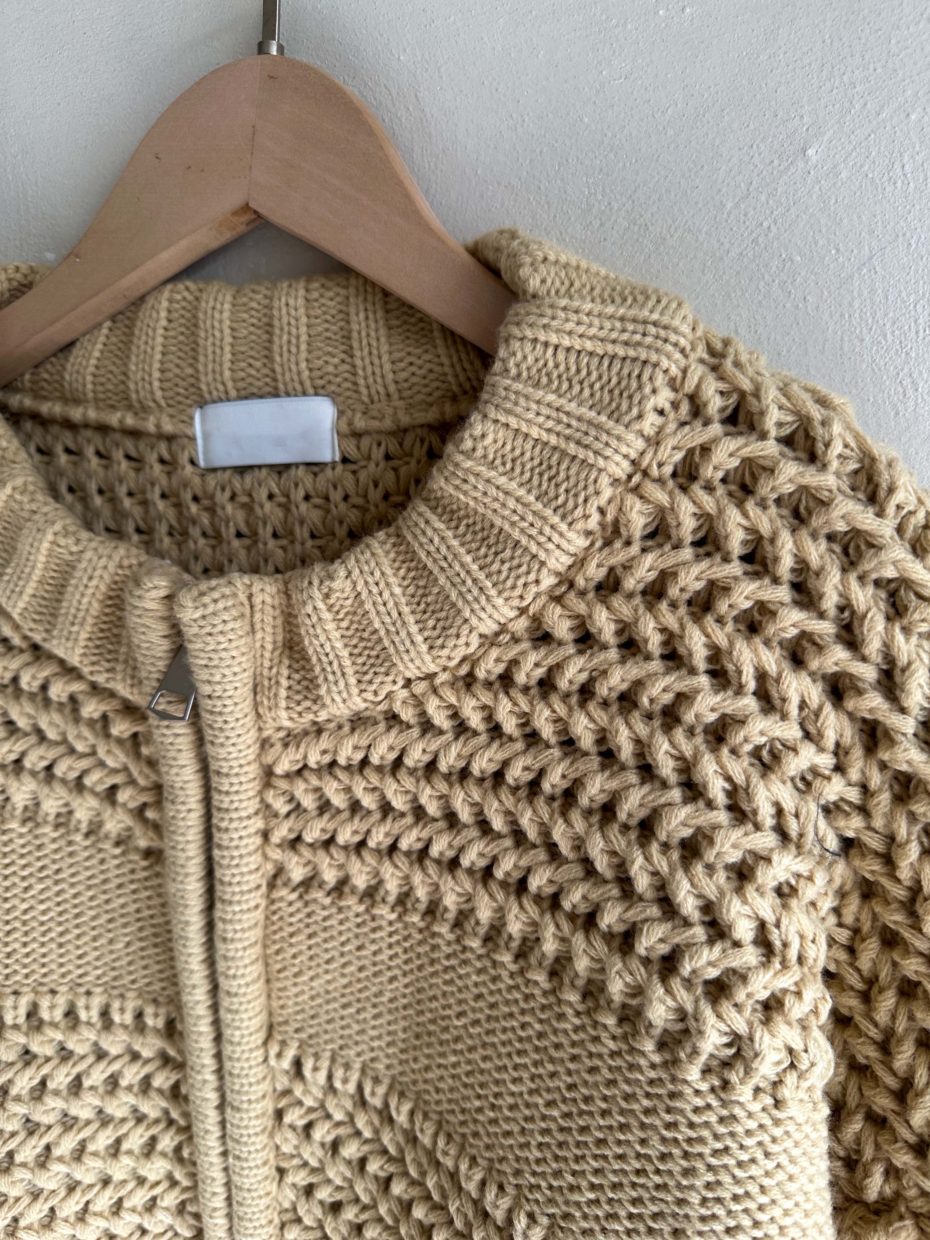 BS立體織紋拉鍊針織衫