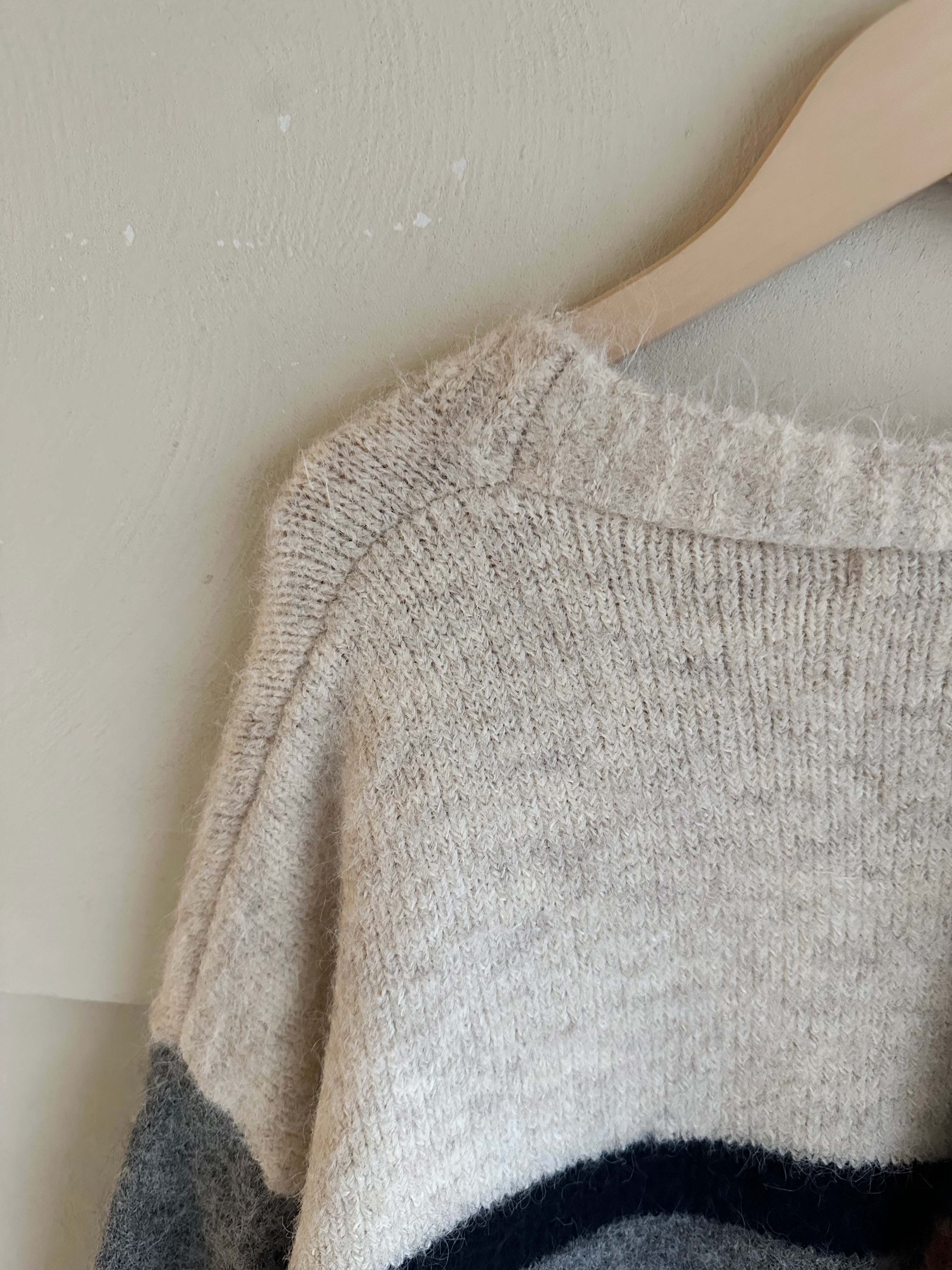 BS條紋針織開襟衫