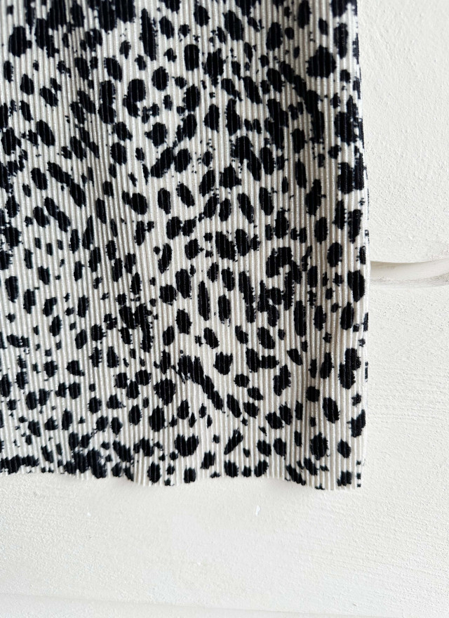 BS細褶豹紋長裙