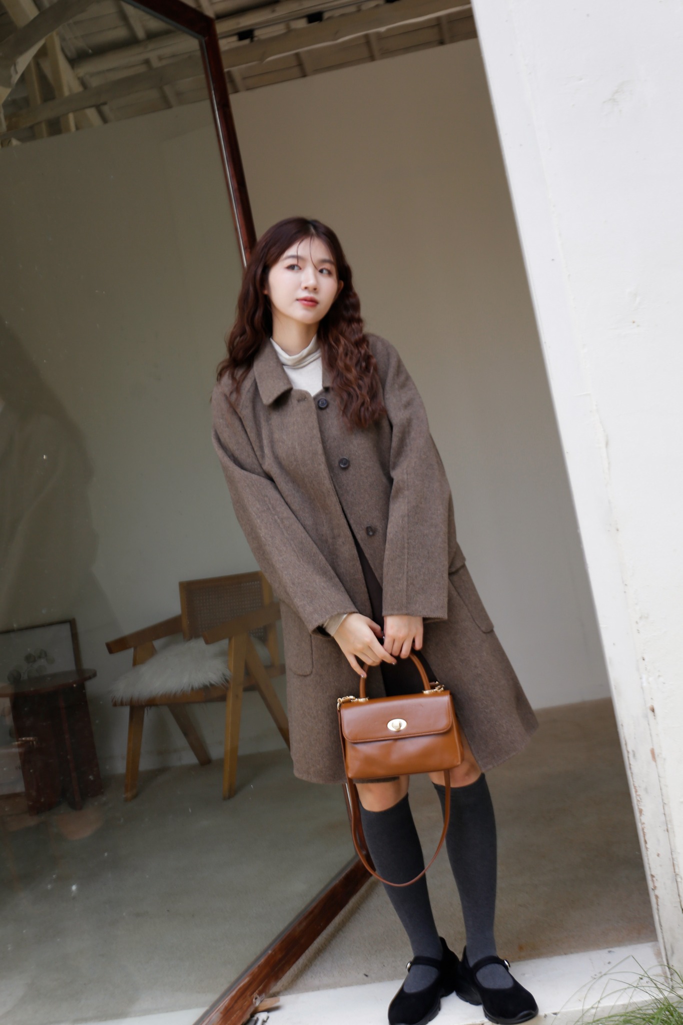 BS麥果綁帶手工羊毛大衣(兩色)