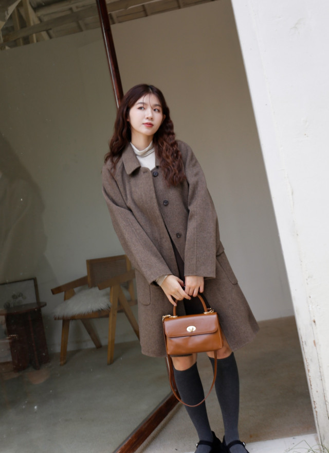 BS麥果綁帶手工羊毛大衣(兩色)