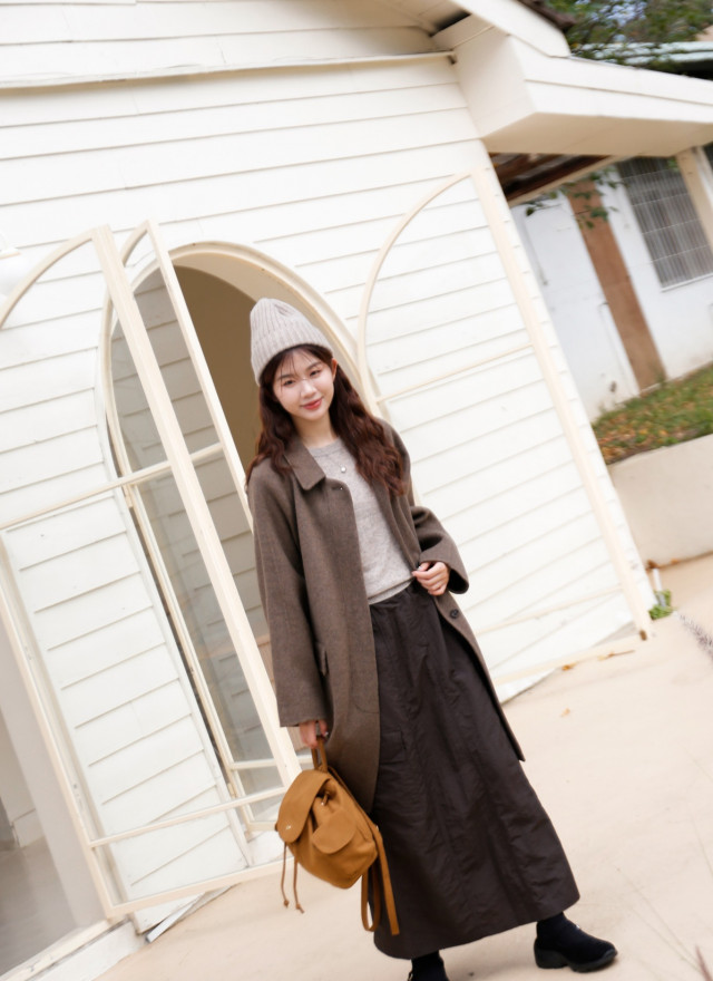 BS麥果綁帶手工羊毛大衣(兩色)