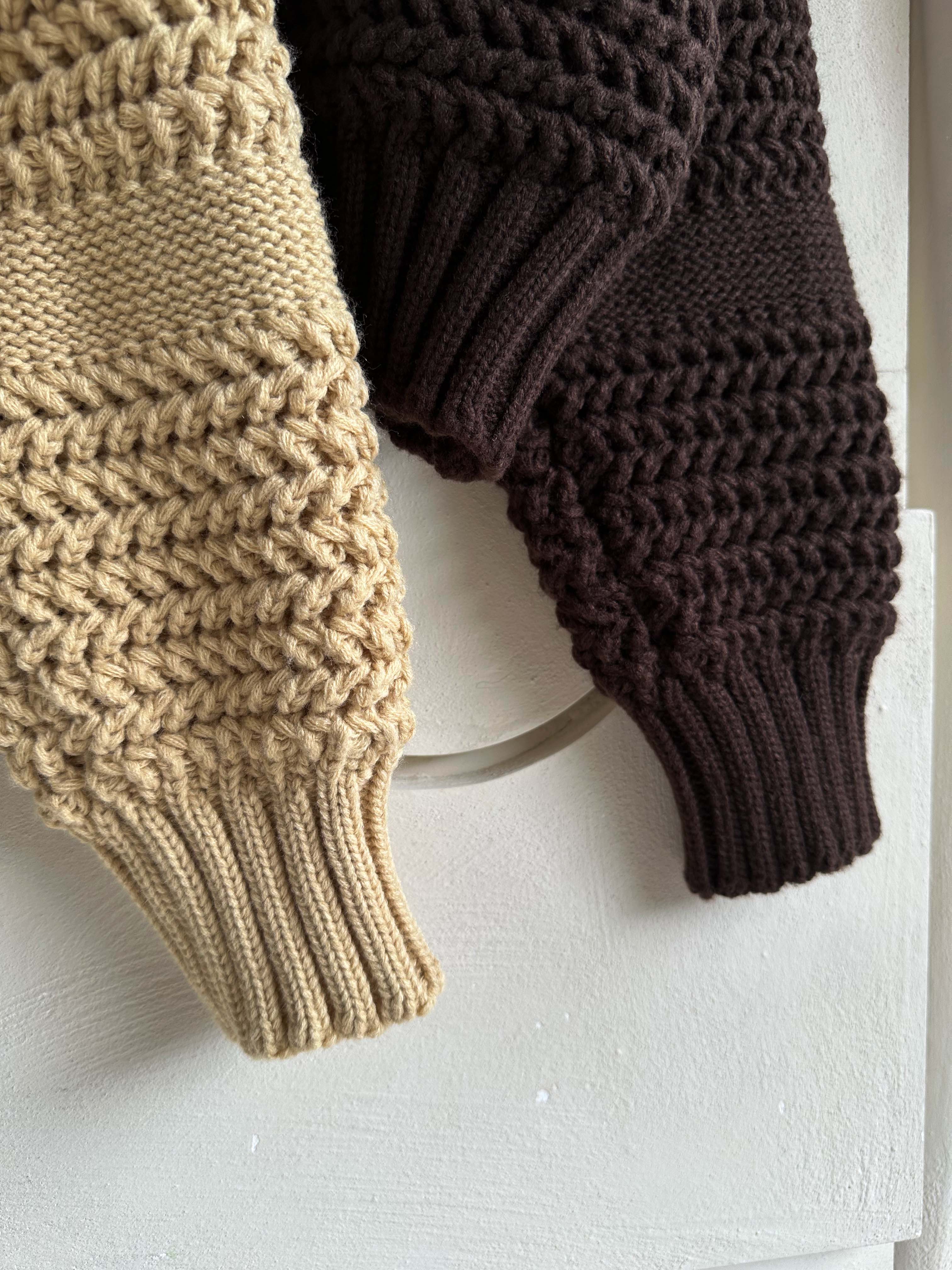 BS立體織紋拉鍊針織衫(兩色)