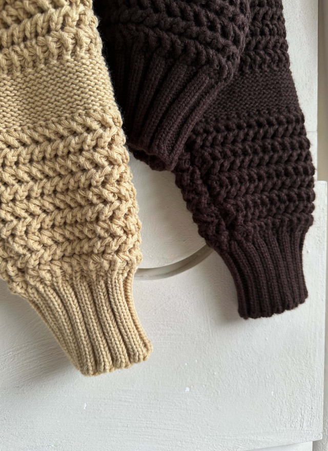 BS立體織紋拉鍊針織衫(兩色)