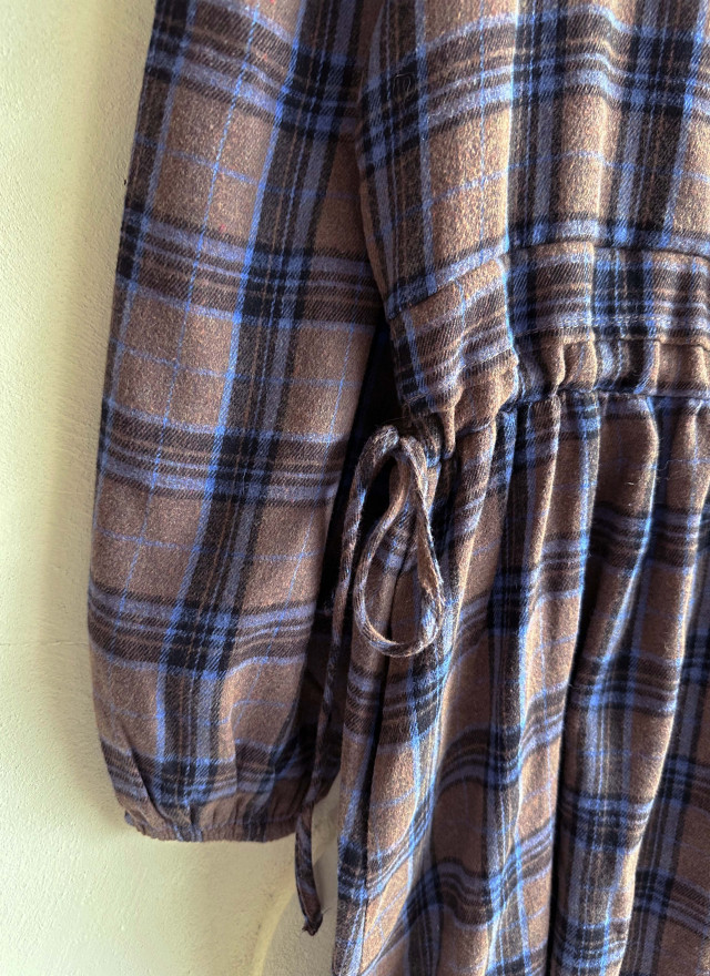 BS復古格紋綁帶洋裝