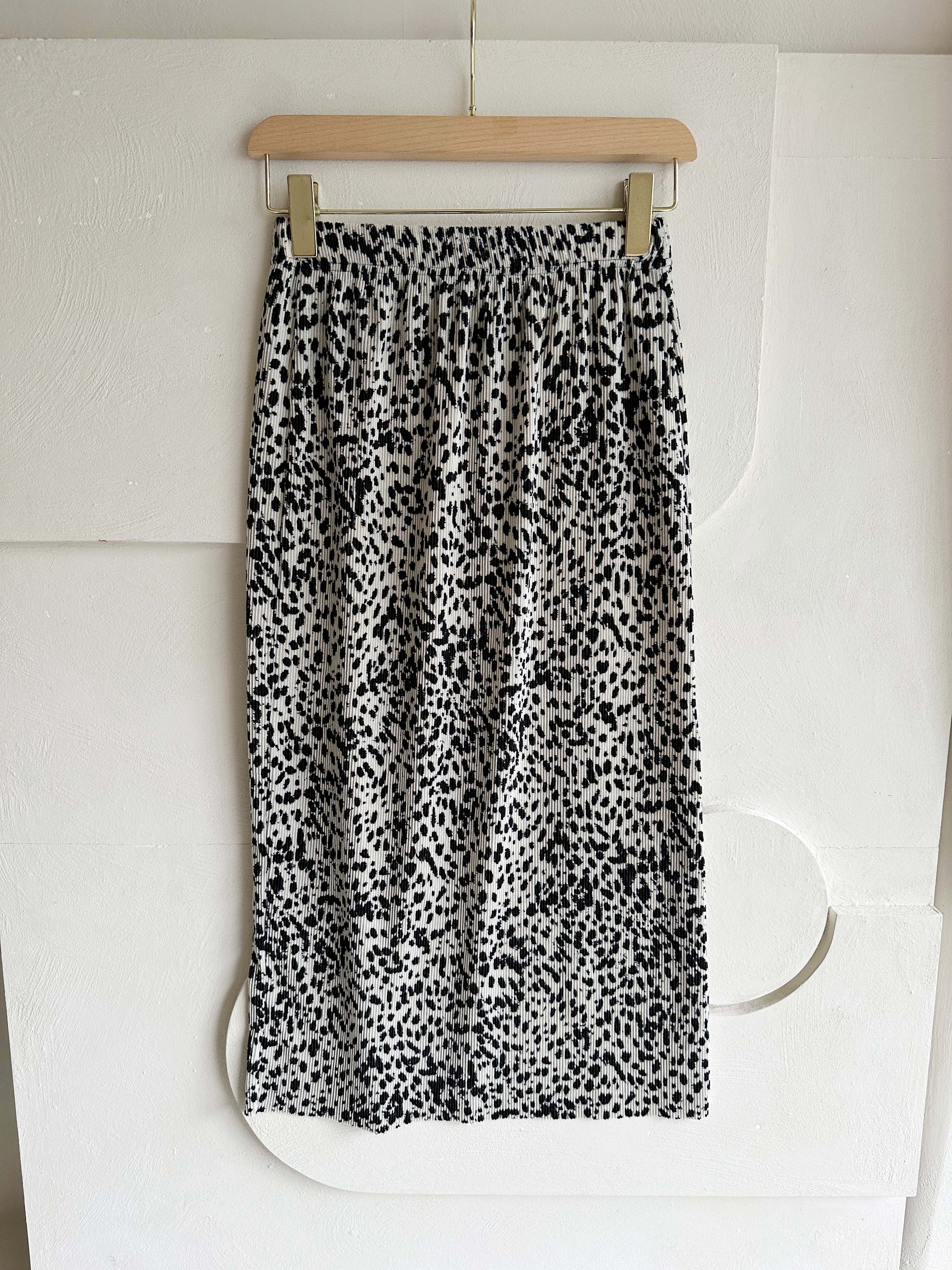 BS細褶豹紋長裙