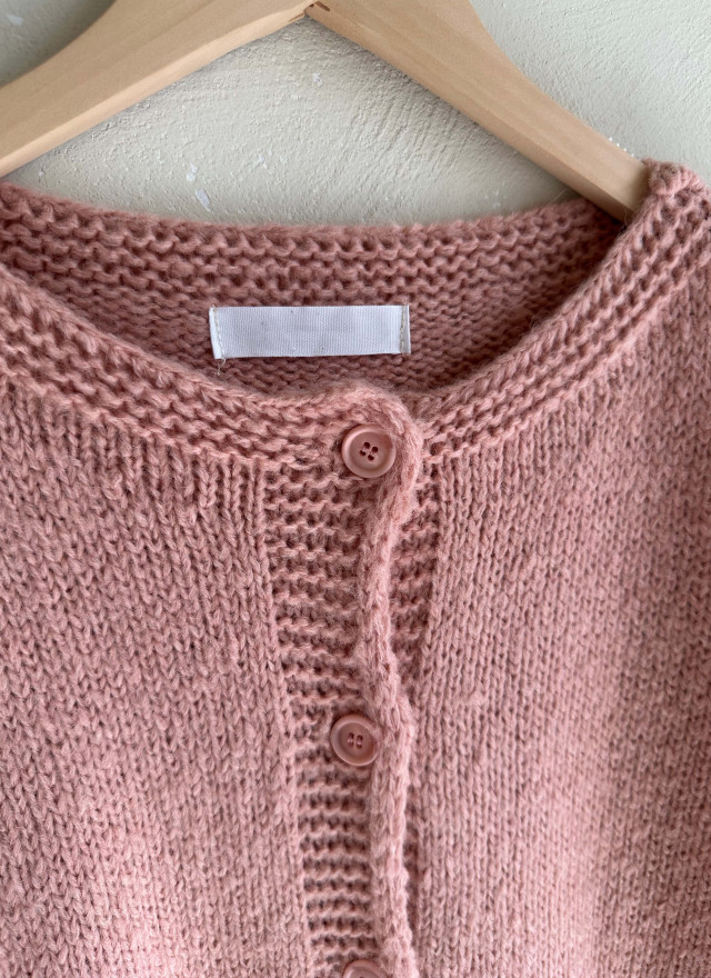 BS粉杏針織開襟衫