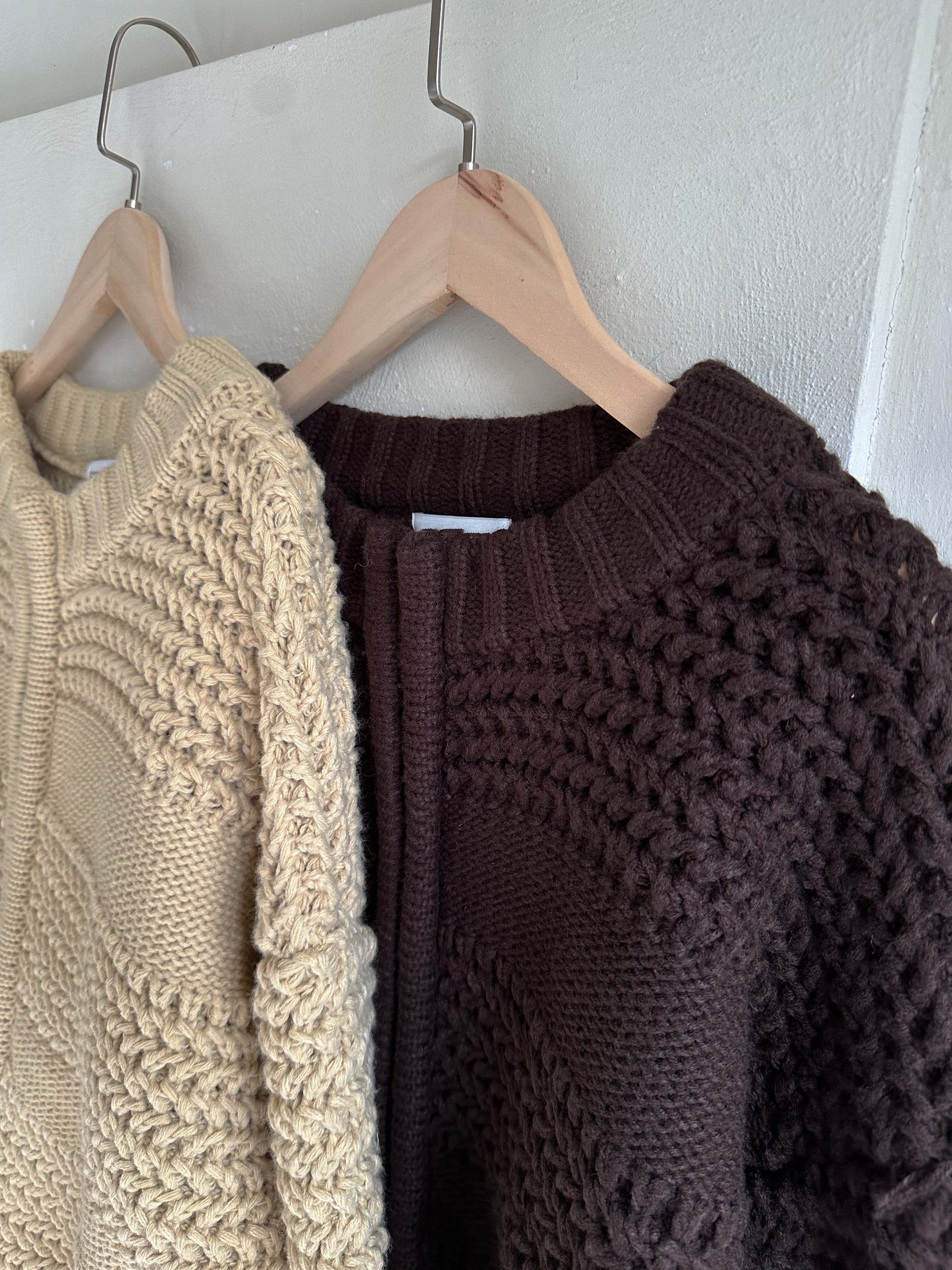 BS立體織紋拉鍊針織衫(兩色)