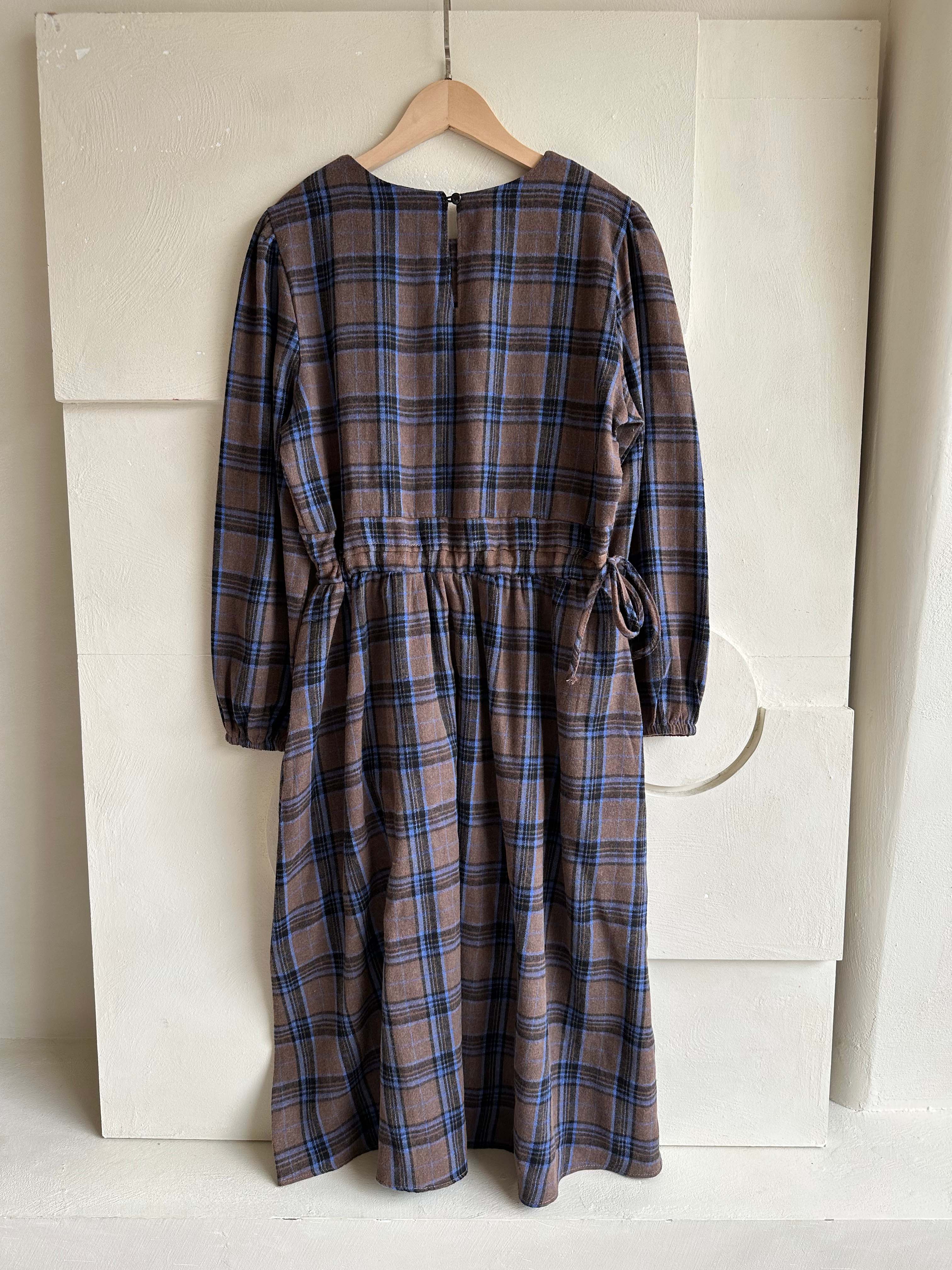 BS復古格紋綁帶洋裝