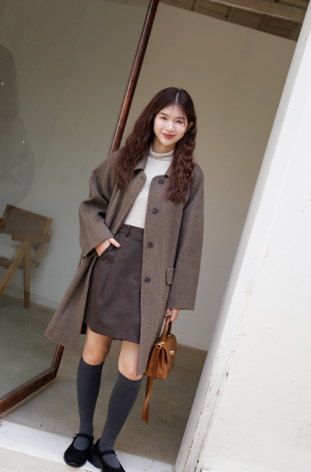 BS麥果綁帶手工羊毛大衣(兩色)